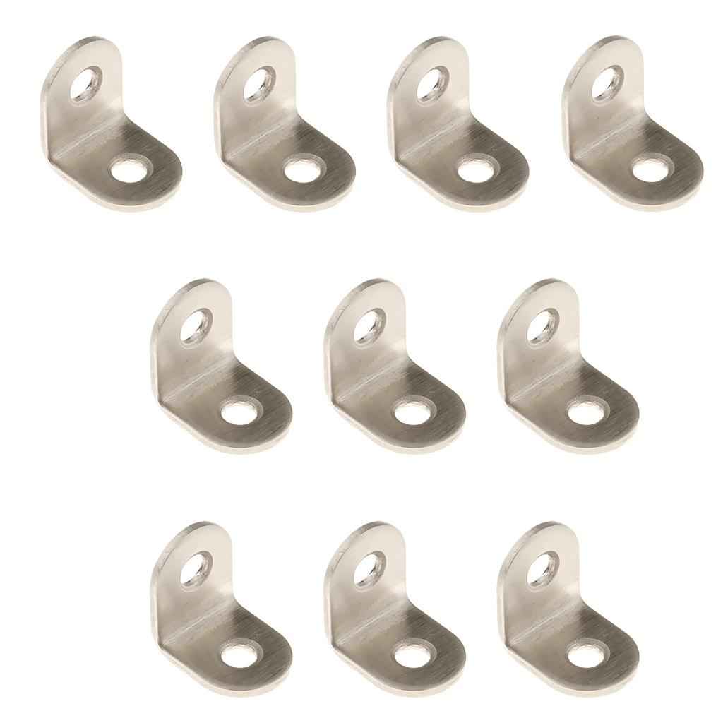 10pcs Thickened Steel Angle Fasteners Bracket Straight Angle 20x20x16mm