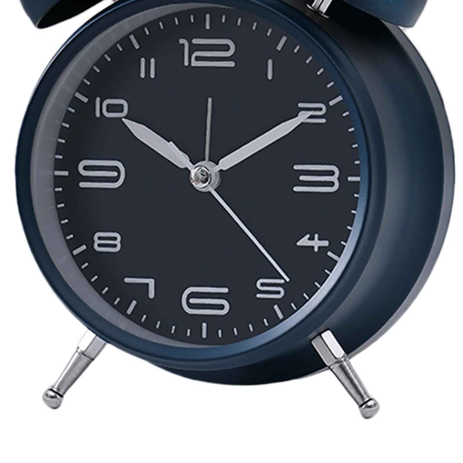 Creative Metal Alarm Clock Wind Up Mechanical Alarm Bell Dark Blue