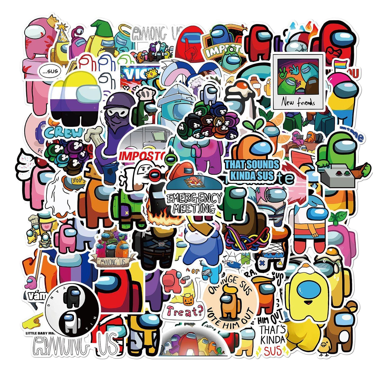 100pcs Cute Vinyl Waterproof Stickers Stickers Pack Game Decal