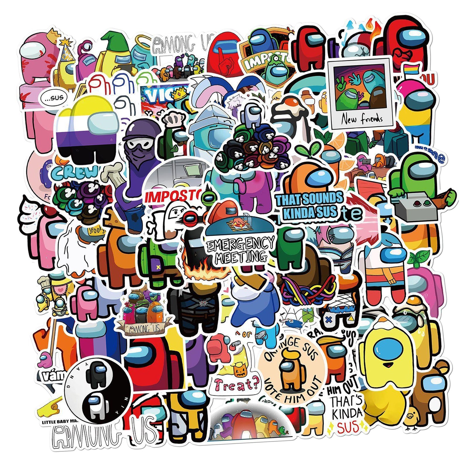 100pcs Cute Vinyl Waterproof Stickers Stickers Pack Game Decal