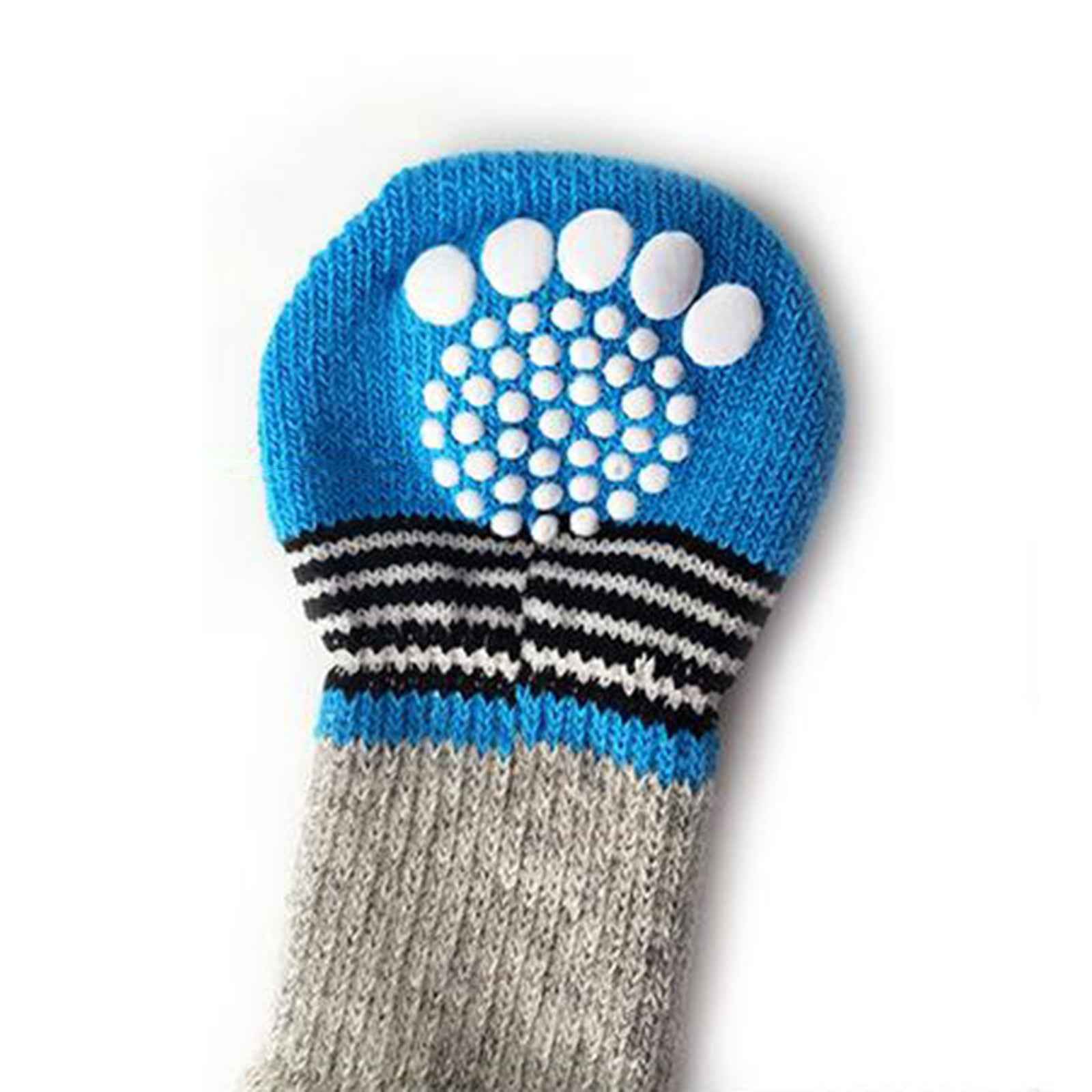 4 Cute Pet Cat Puppy Dog Socks Anti-slip Paw Protector M Bear
