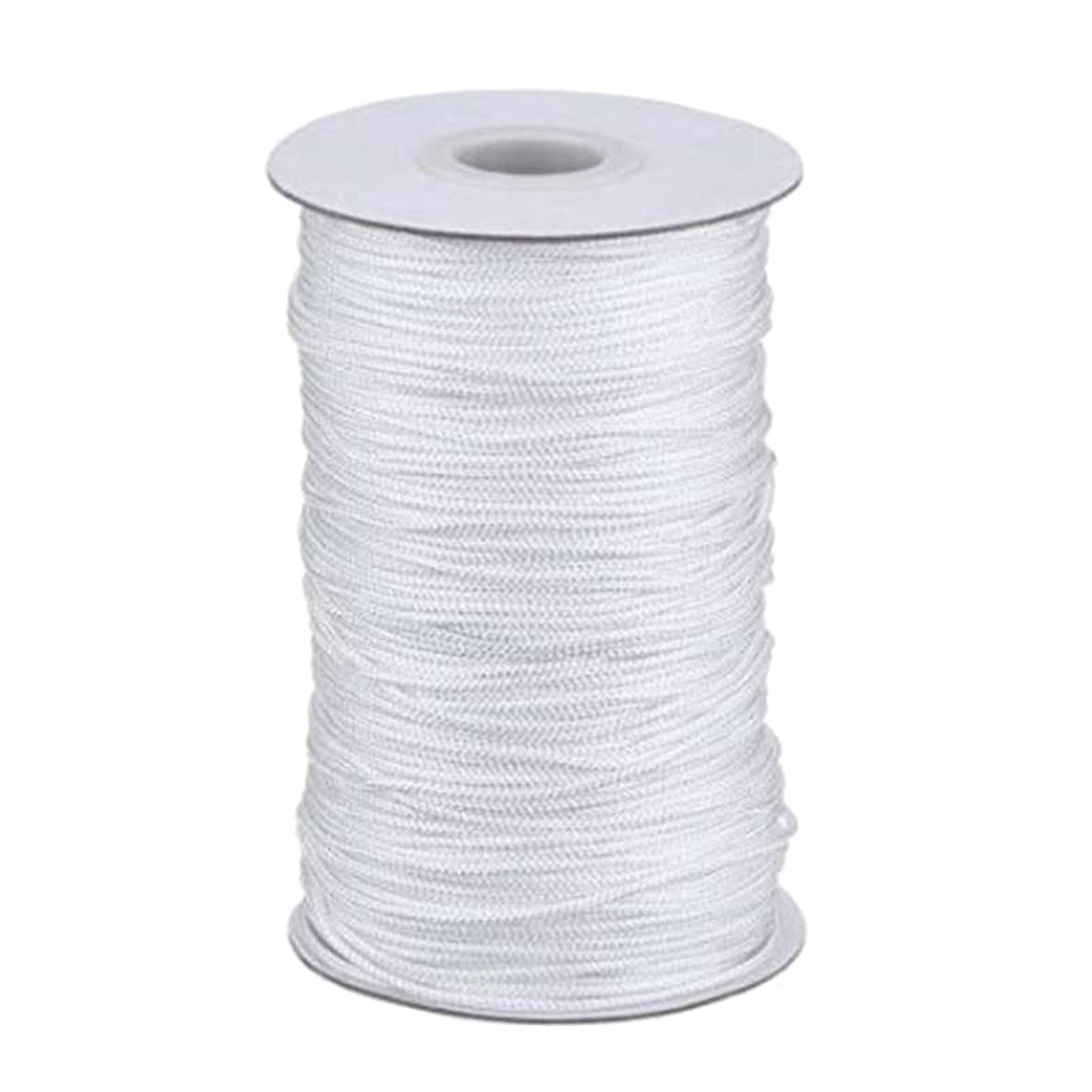 1.8mm White Braided Lift Shade Cord 55 Yards/Roll with 4x White Wood Pendant
