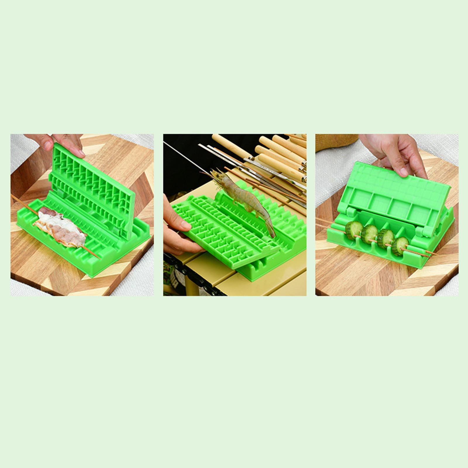 4xBBQ Meat Skewer Machine Meat String Device Portable Tool BBQ Kebab Maker