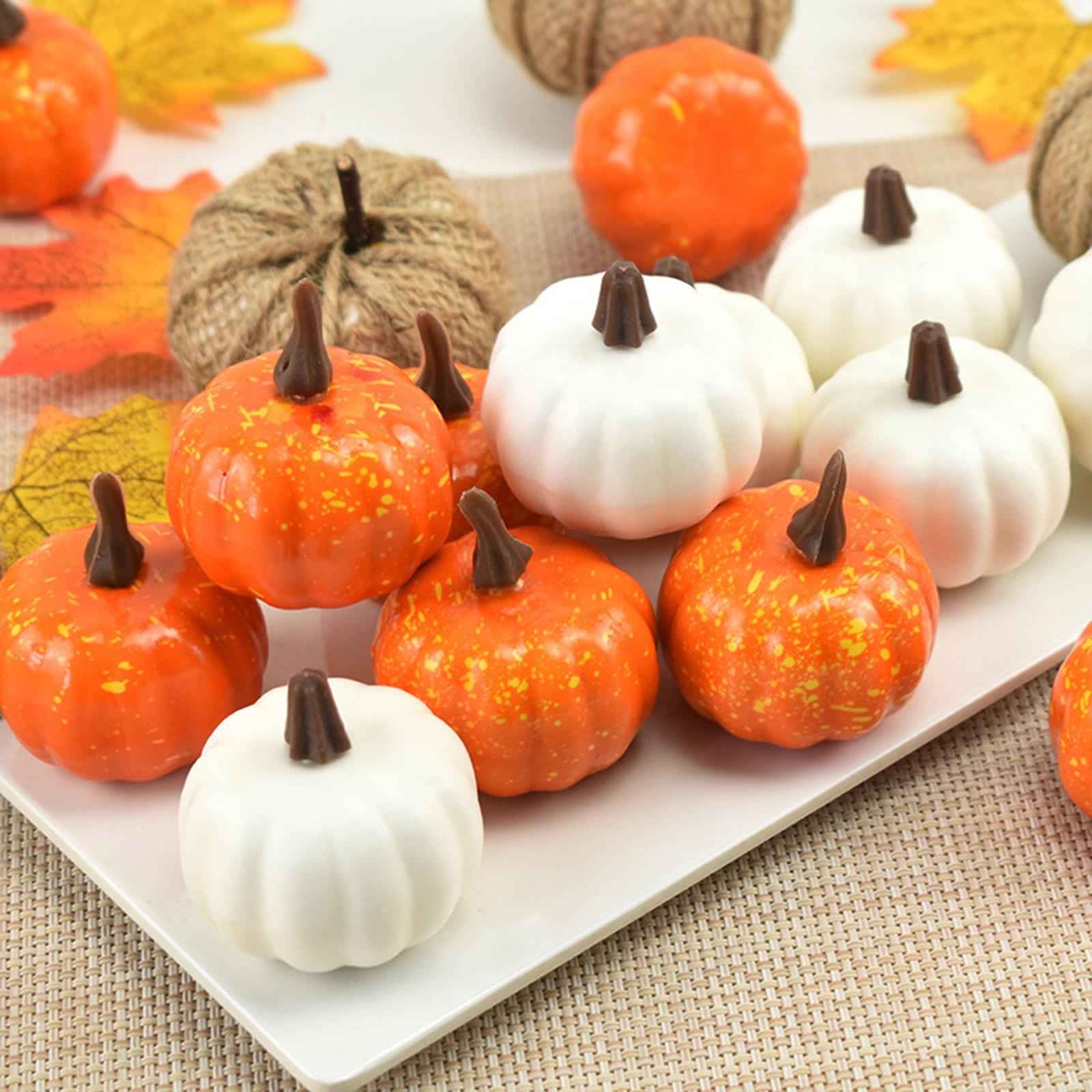 Rustic Harvest Foam Artificial Pumpkins for Halloween Decorations Decor