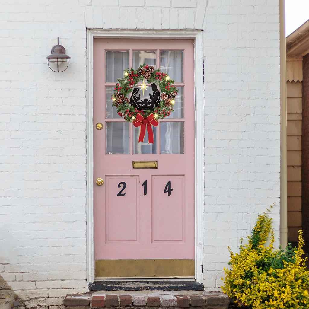 Christmas Wreaths Bowknot Garland Floral Exquisite for Wall Thanksgivings