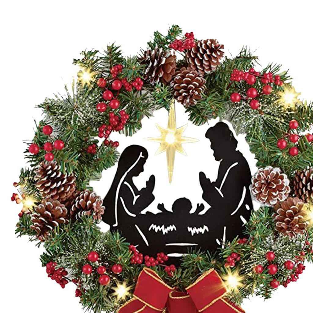Christmas Wreaths Bowknot Garland Floral Exquisite for Wall Thanksgivings