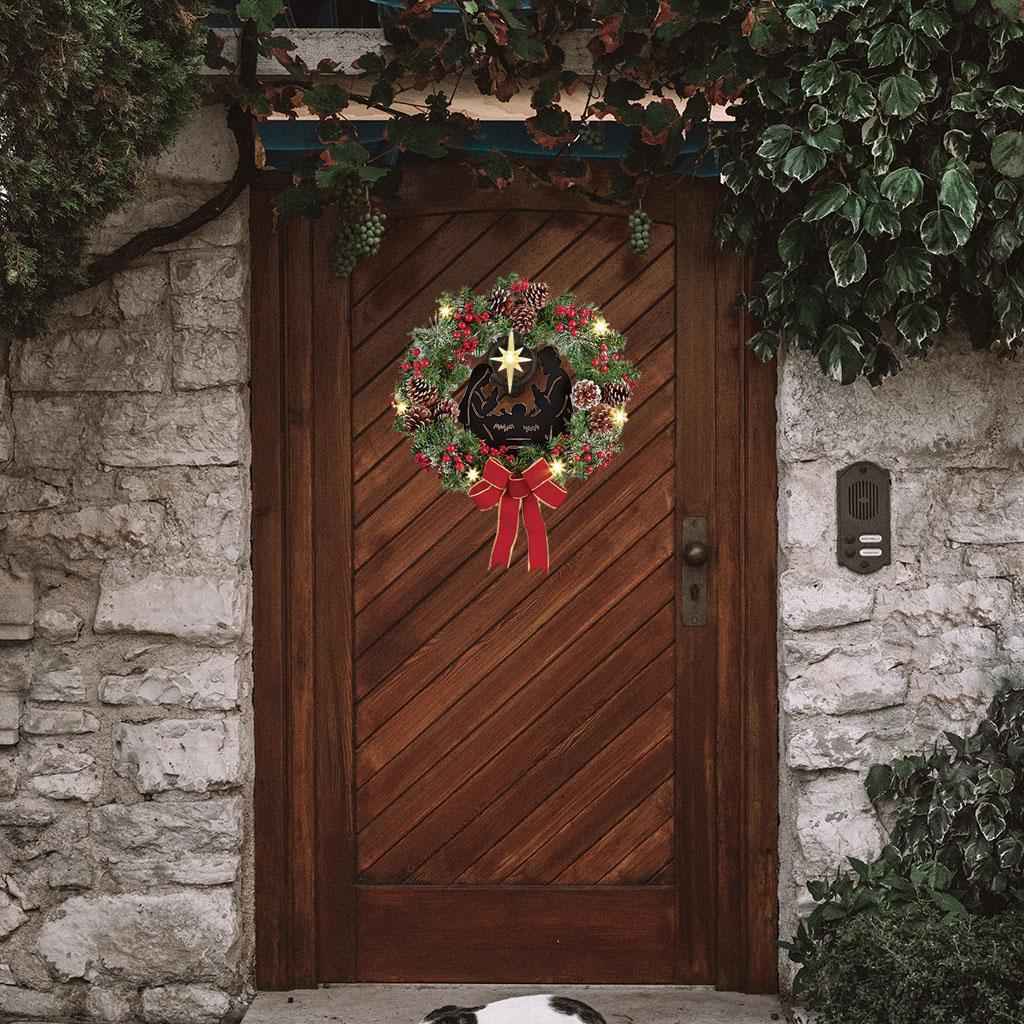 Christmas Wreaths Bowknot Garland Floral Exquisite for Wall Thanksgivings