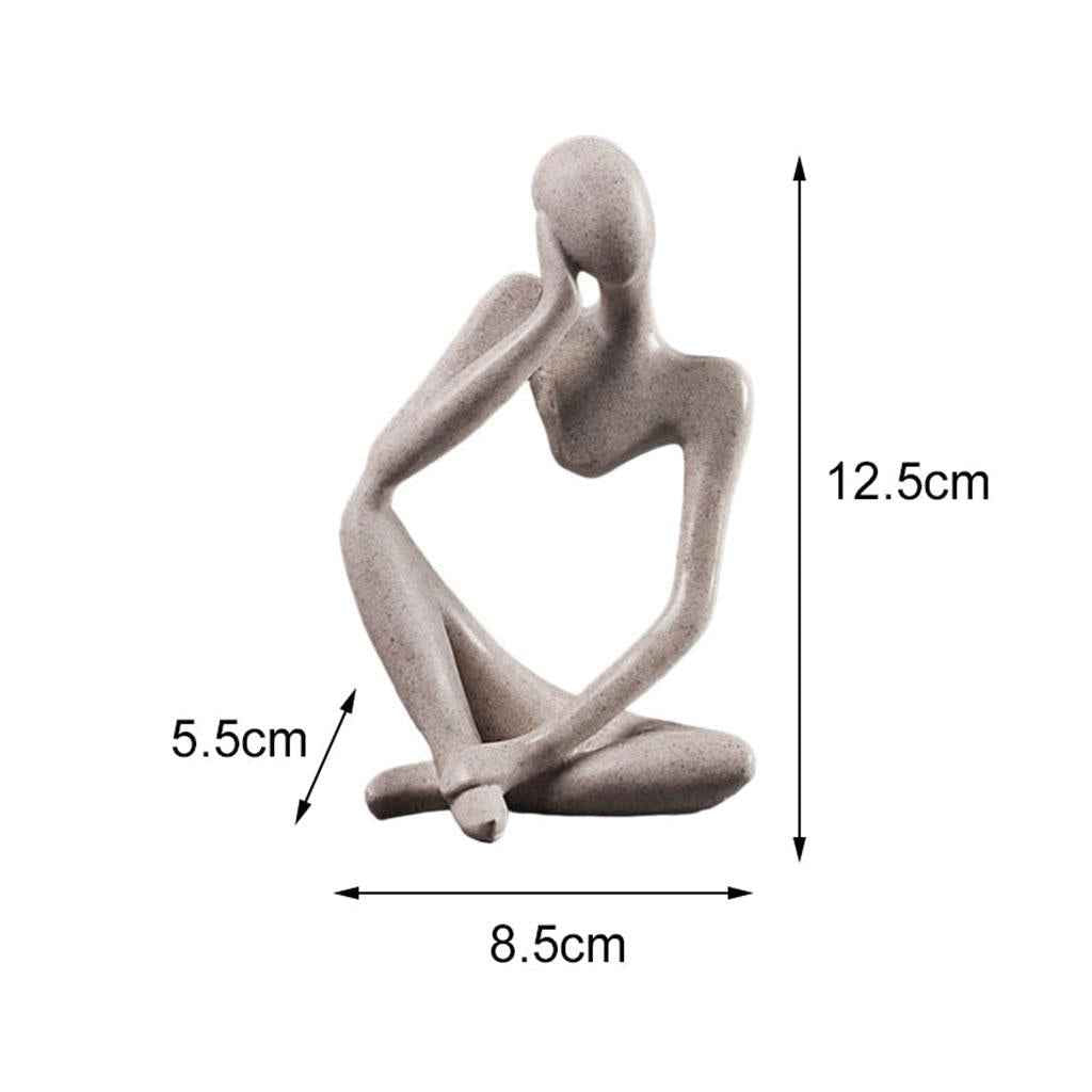 Thinker Sculpture Figurine Home Statue Modern Bookcase Decor Thinking right