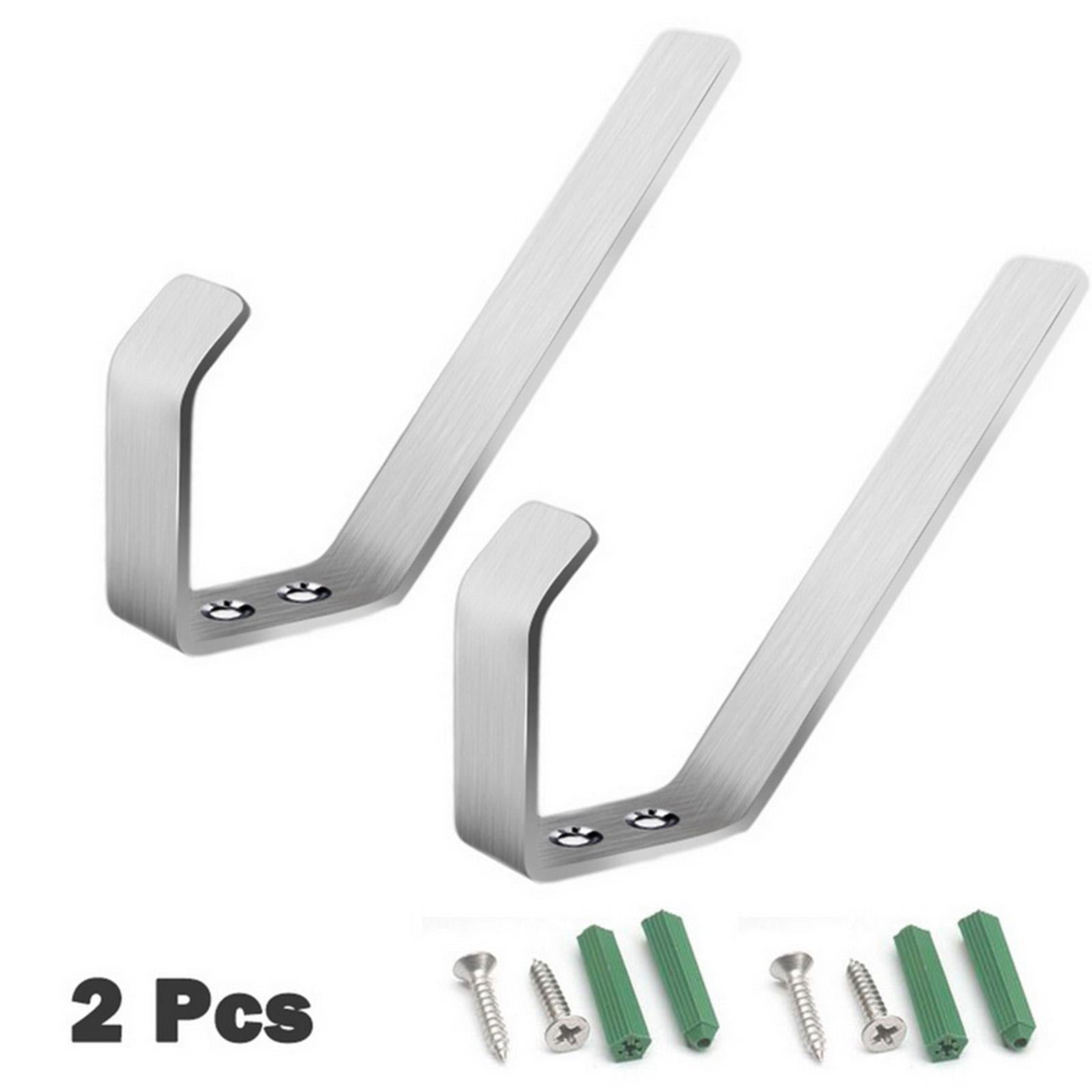 2Pcs Clothes Hanger Wall Mounted Double Towel Cupboard Scarf Robe Door