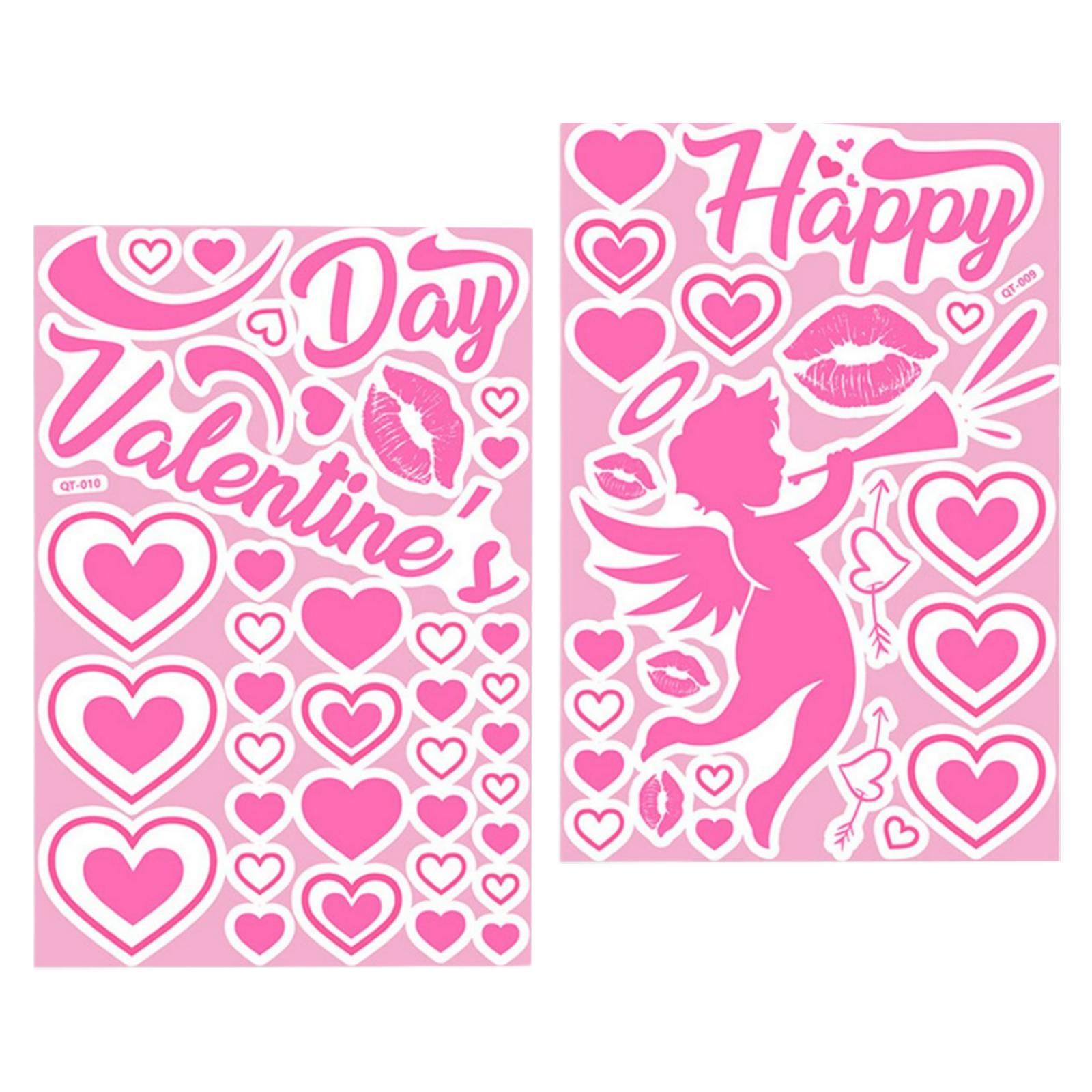 2Pcs Wall Stickers Luminous Love Heart Mural Window Party Decor trumpet