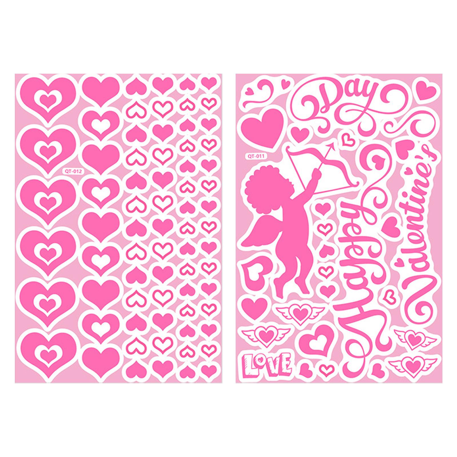 2Pcs Wall Stickers Luminous Love Heart Mural Window Party Decor archery