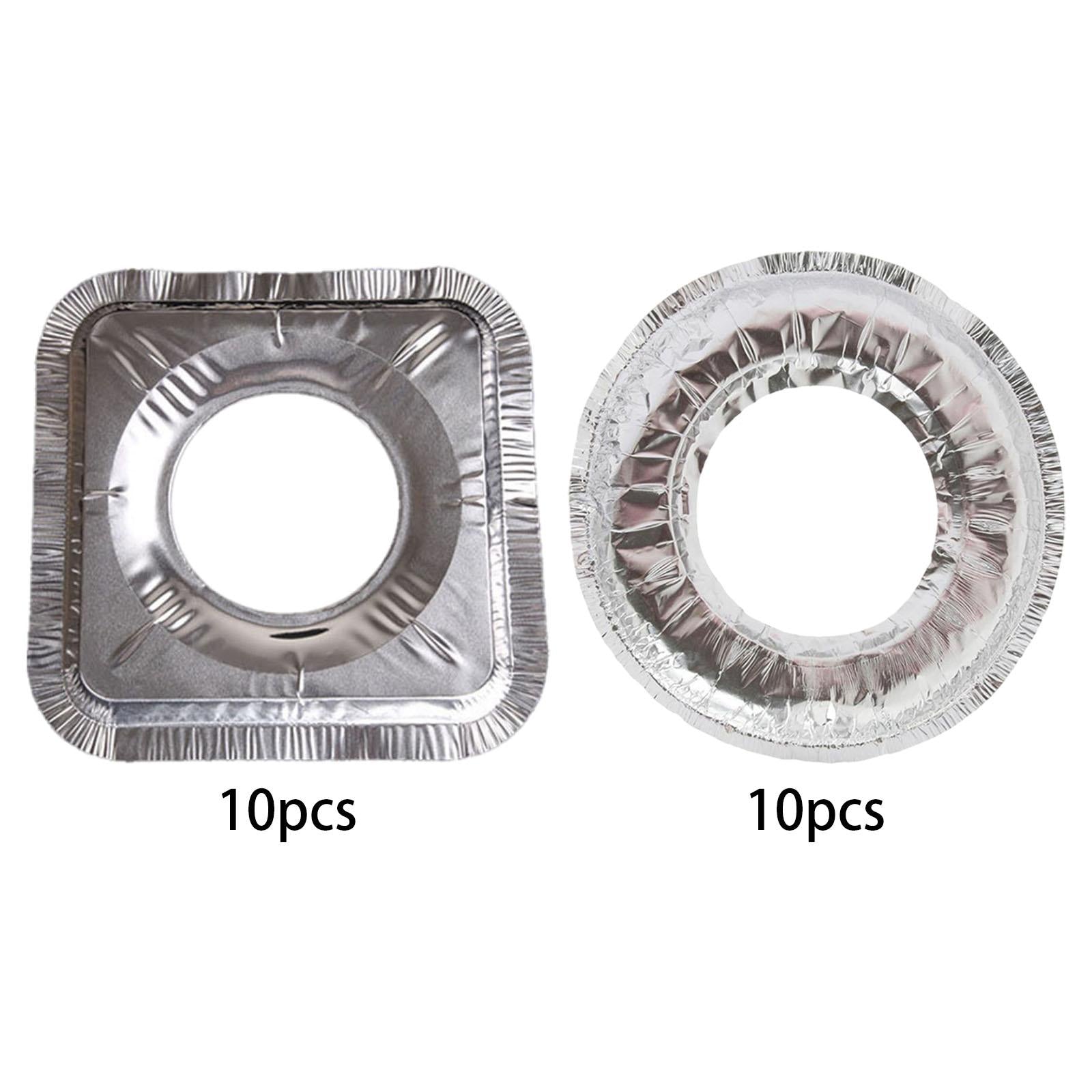 10pcs Aluminum Foil Gas Burner Bib Liners Stove Cover Stove Guard Easy Clean Square