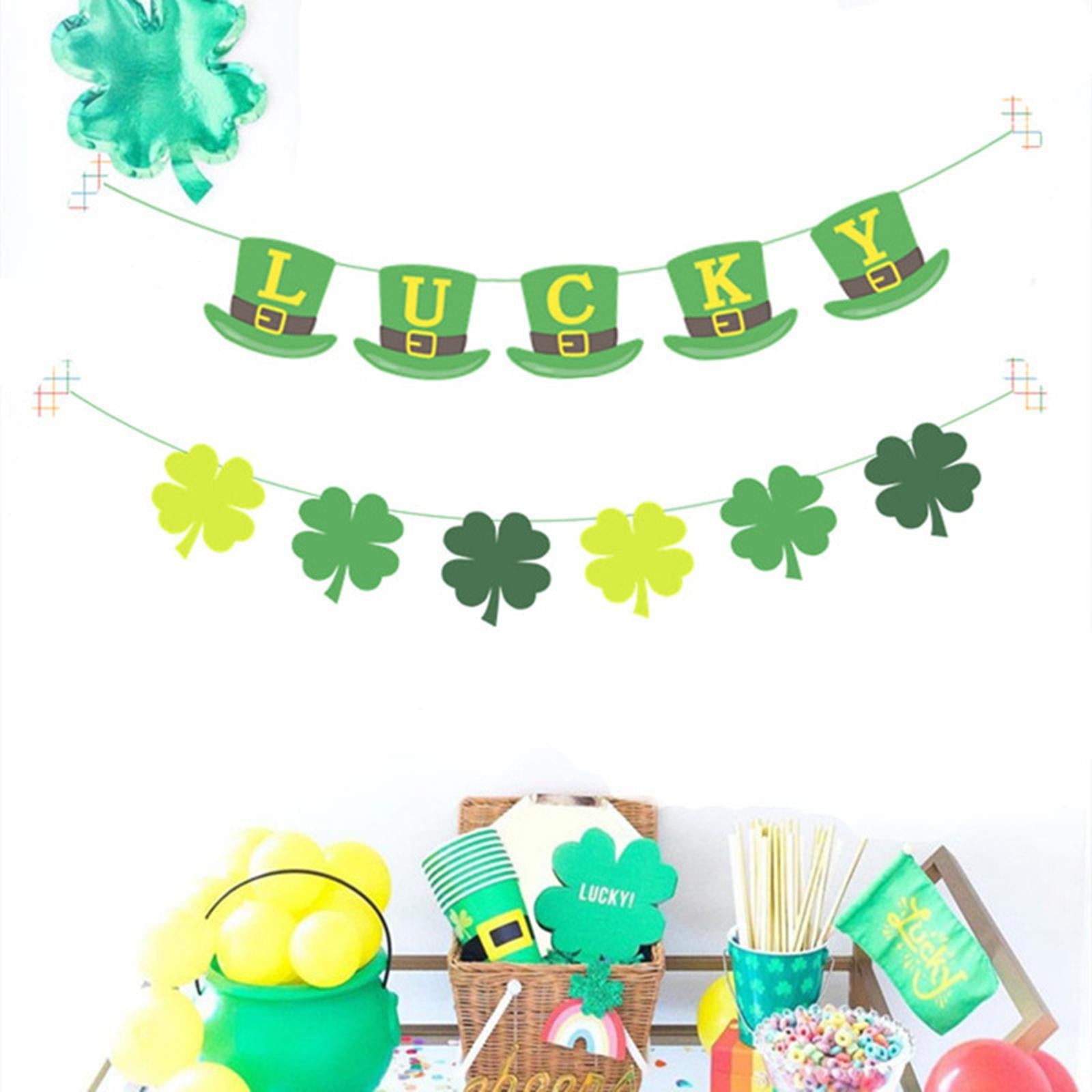 28Pcs ST Patricks Day Decorations Hanging Banner Party Favors Photo Props