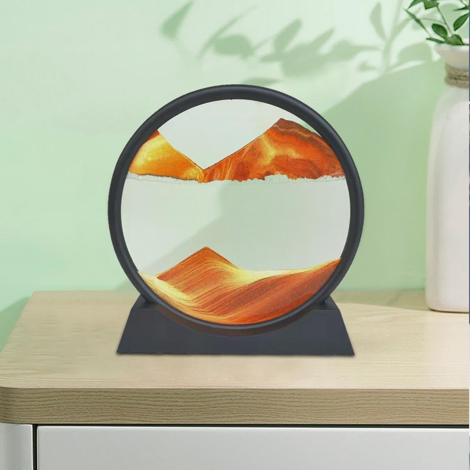 12 Art Picture Round Deep Sea Sandscape in Motion Display yellow"