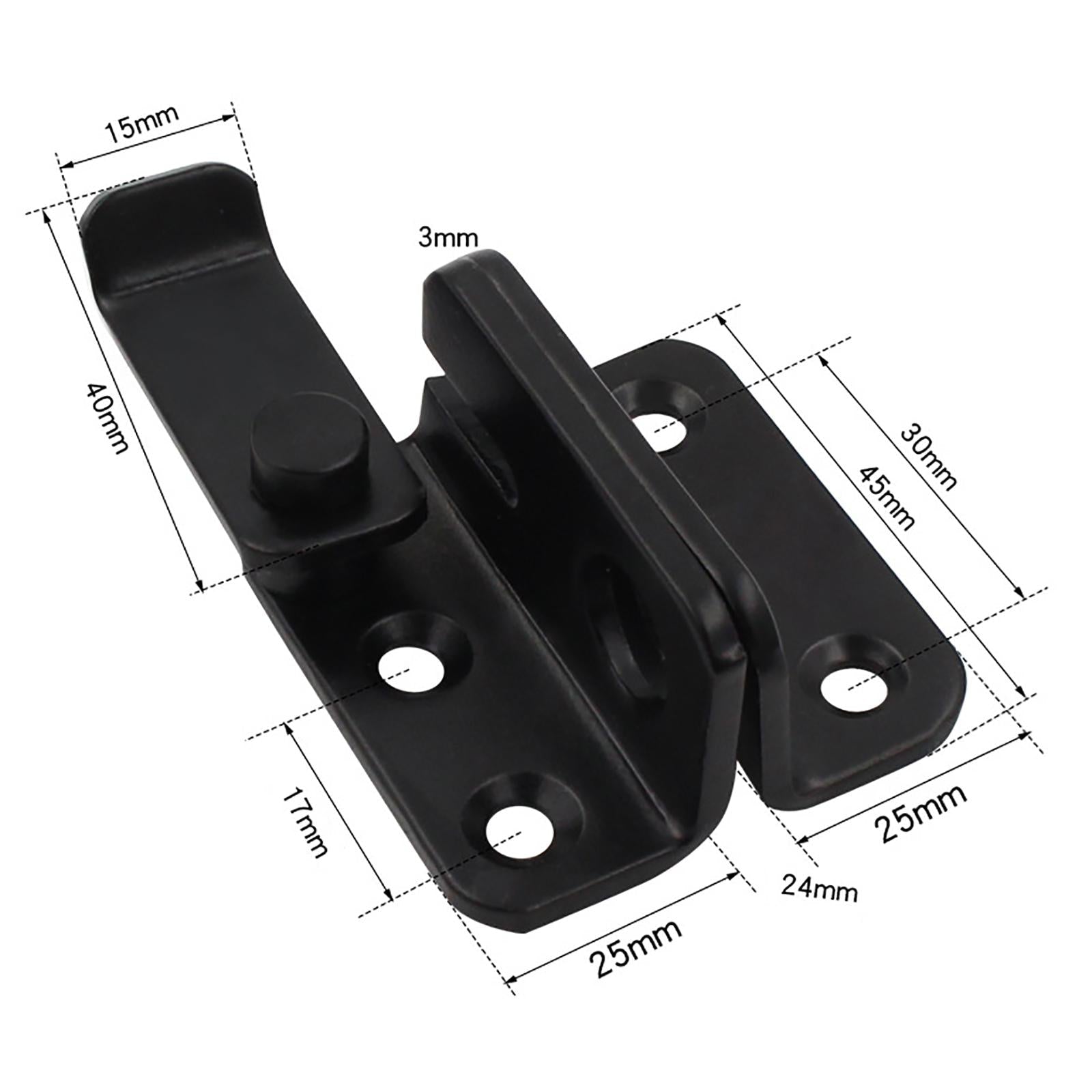 2 Pieces Door Latch Lock Lightweight Door Security for Drawer Fences Black