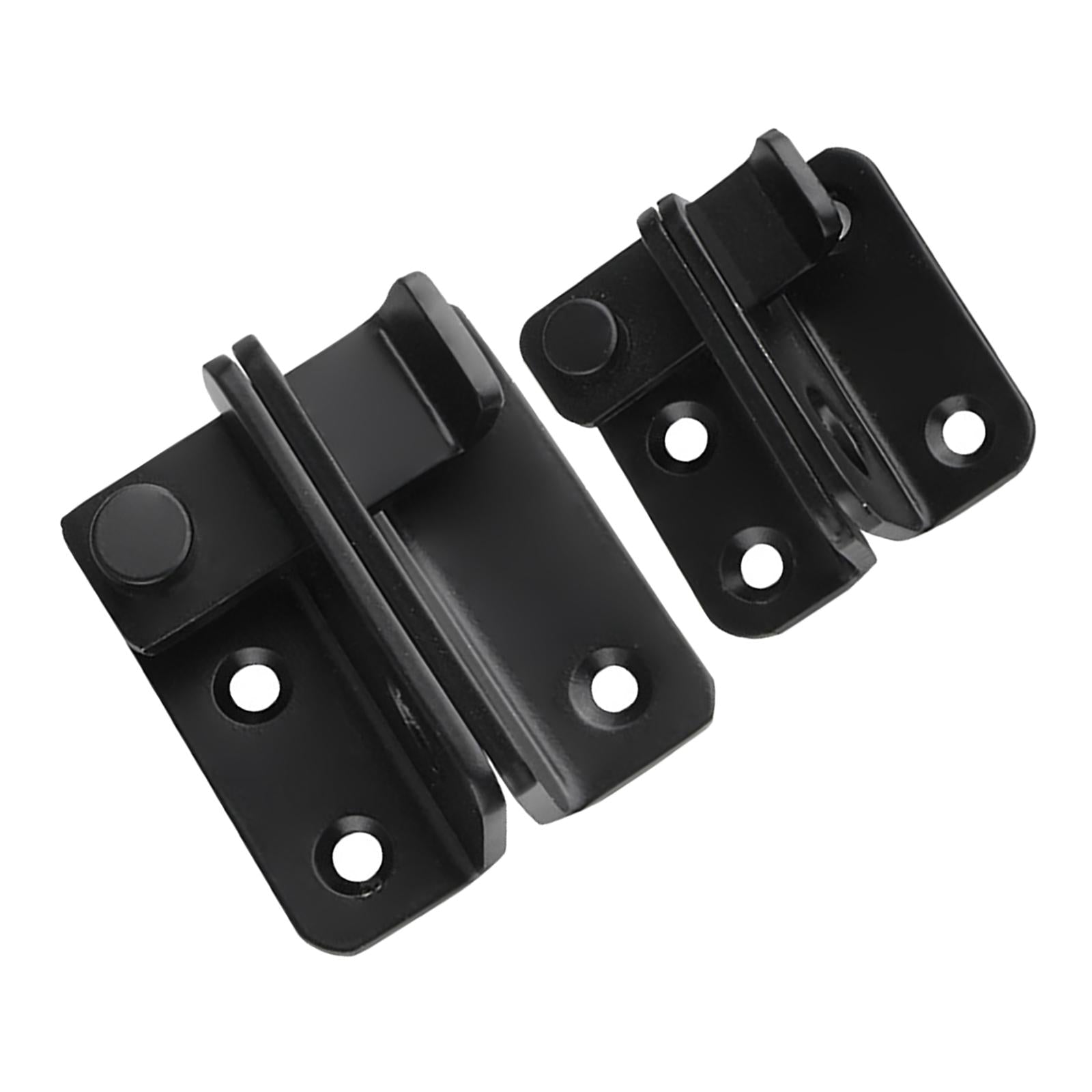 2 Pieces Door Latch Lock Lightweight Door Security for Drawer Fences Black