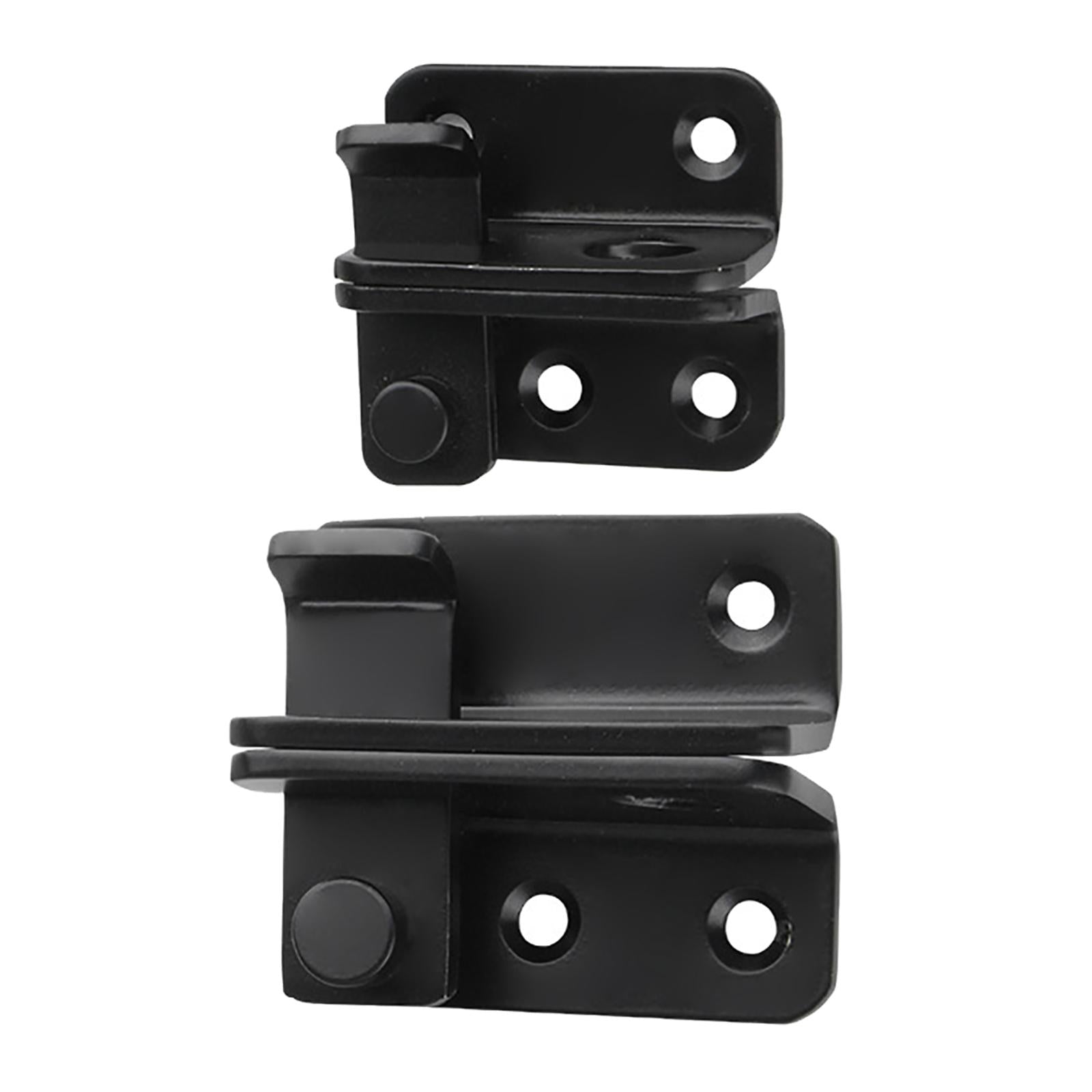 2 Pieces Door Latch Lock Lightweight Door Security for Drawer Fences Black