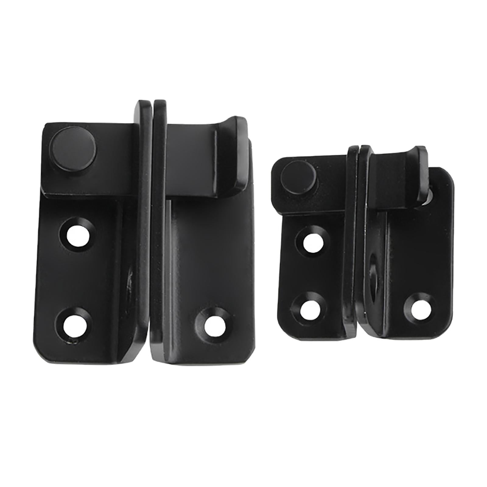 2 Pieces Door Latch Lock Lightweight Door Security for Drawer Fences Black