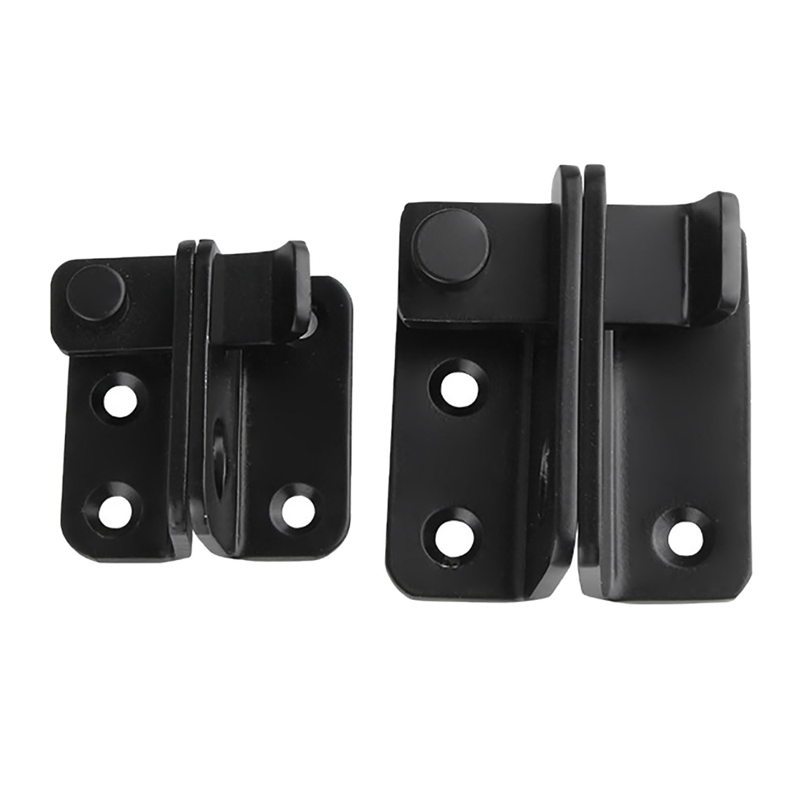 2 Pieces Door Latch Lock Lightweight Door Security for Drawer Fences Black