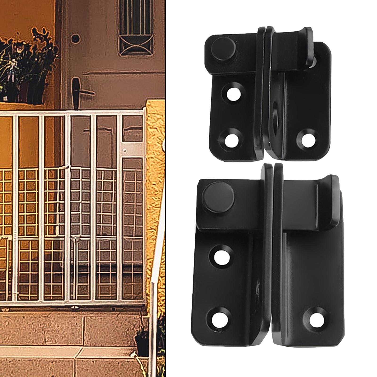 2 Pieces Door Latch Lock Lightweight Door Security for Drawer Fences Black