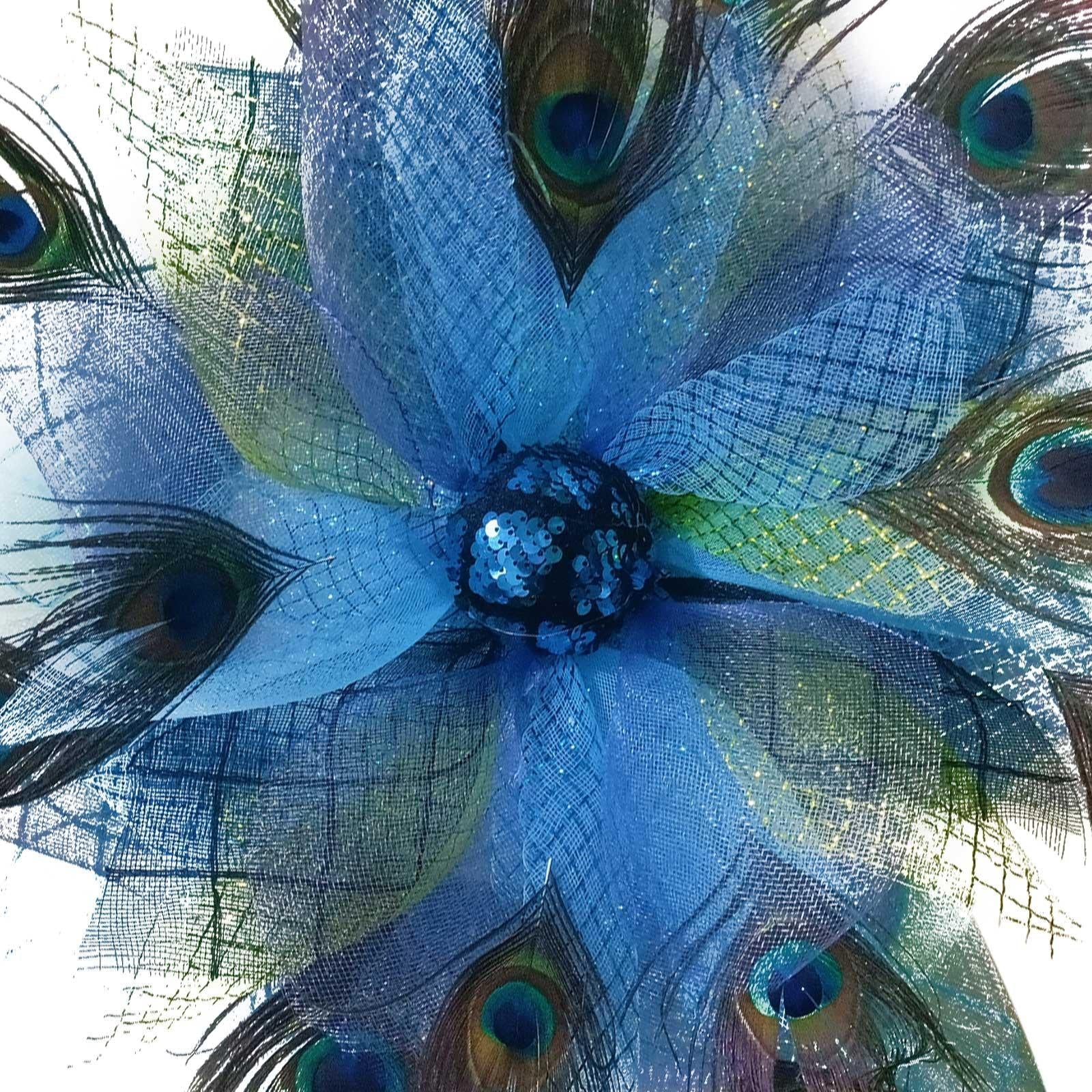 12inch Artificial Peacock Wreath House Garland for Front Door Holiday Decor