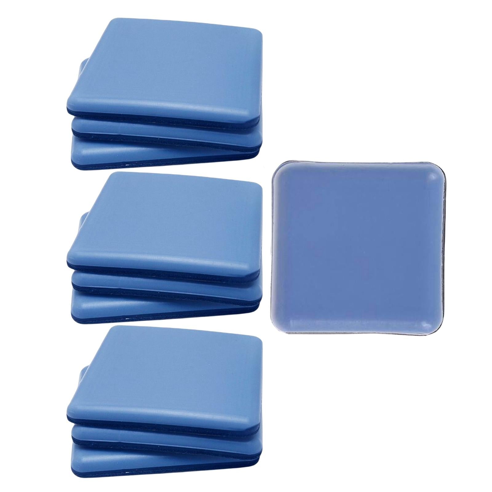 10x Slider Pad Furniture Floor Mat Self Adhesive Chair Leg Pad blue 25x25mm