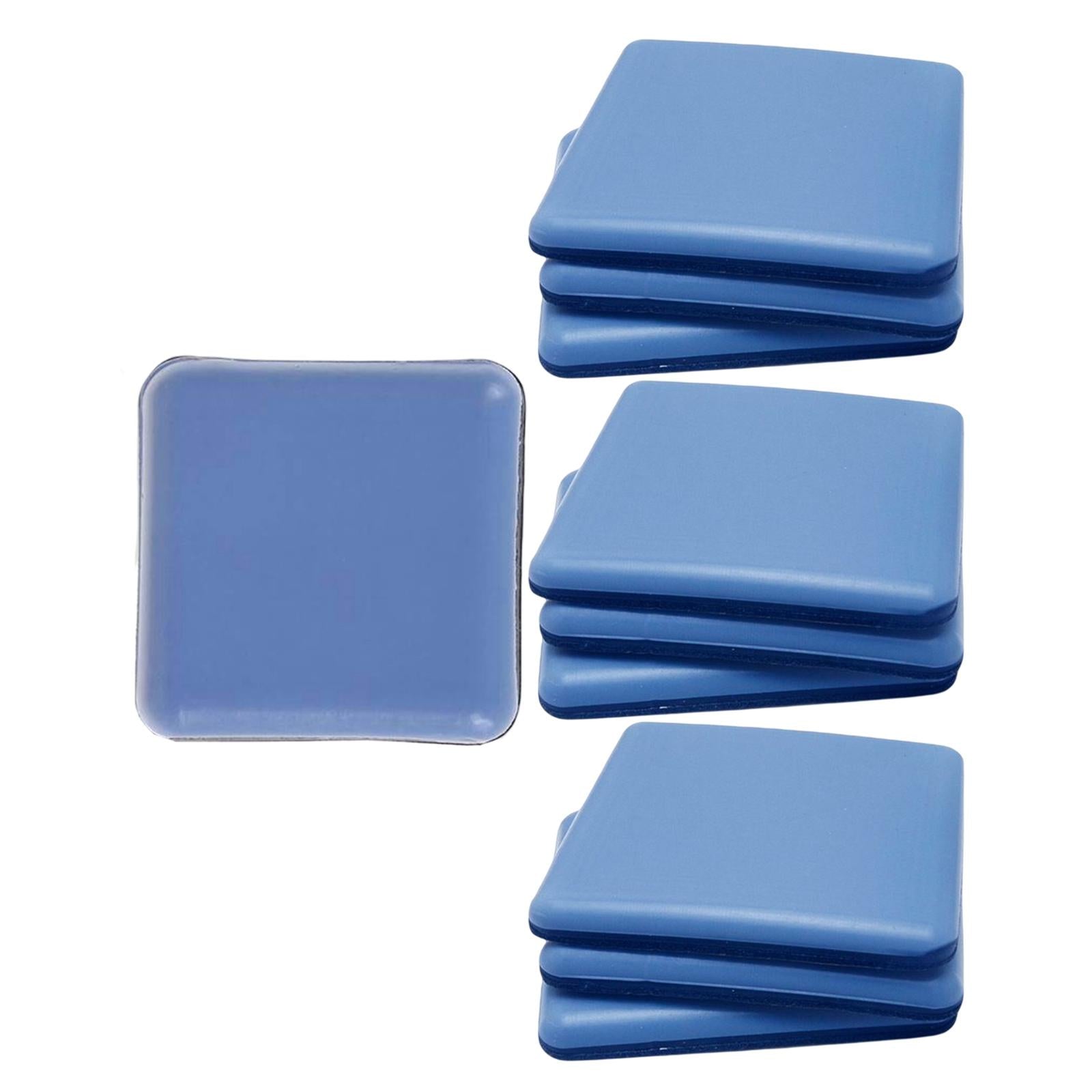 10x Slider Pad Furniture Floor Mat Self Adhesive Chair Leg Pad blue 25x25mm