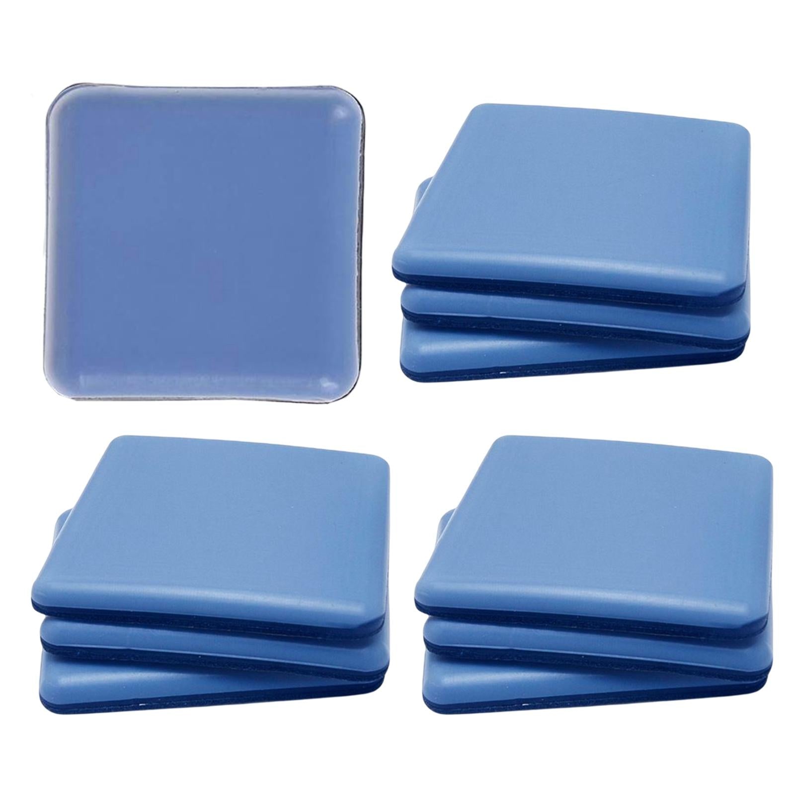 10x Slider Pad Furniture Floor Mat Self Adhesive Chair Leg Pad blue 25x25mm