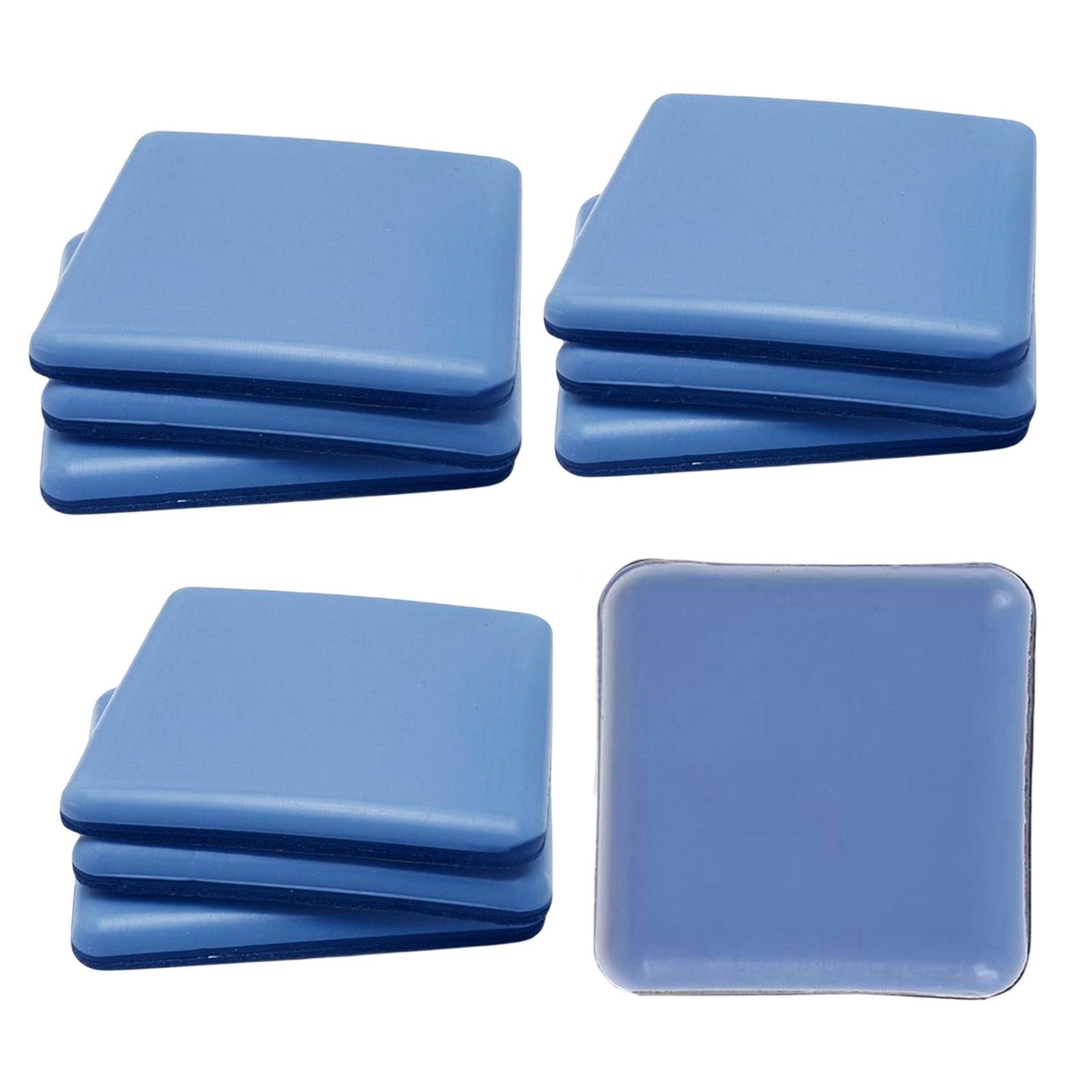 10x Slider Pad Furniture Floor Mat Self Adhesive Chair Leg Pad blue 25x25mm