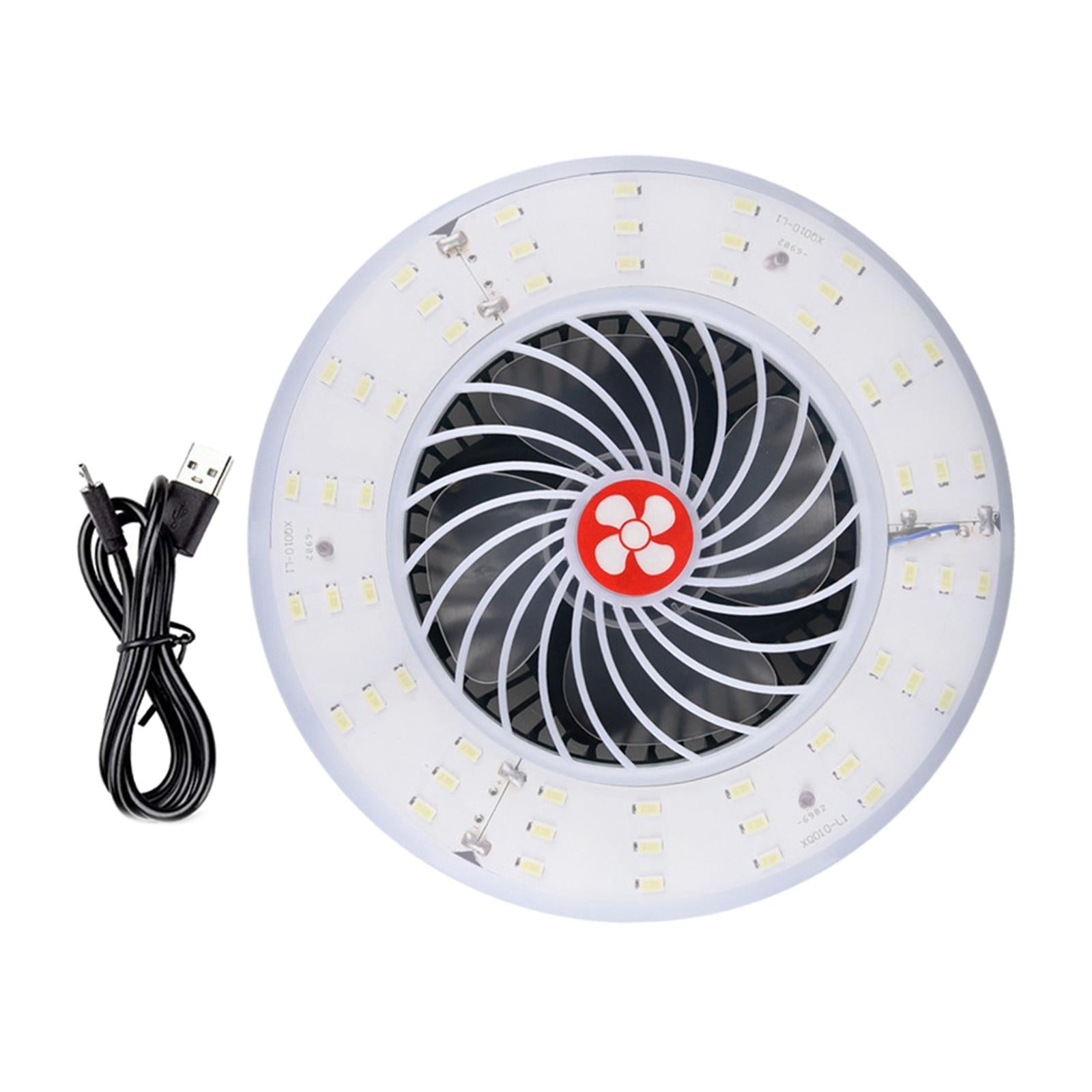 2 in 1 Camping Fan Electric Fan USB Rechargeable Tent Fan Lighting 54 LED