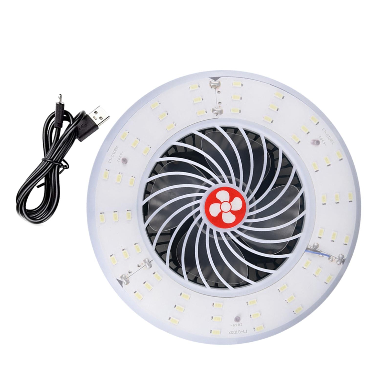 2 in 1 Camping Fan Electric Fan USB Rechargeable Tent Fan Lighting 54 LED