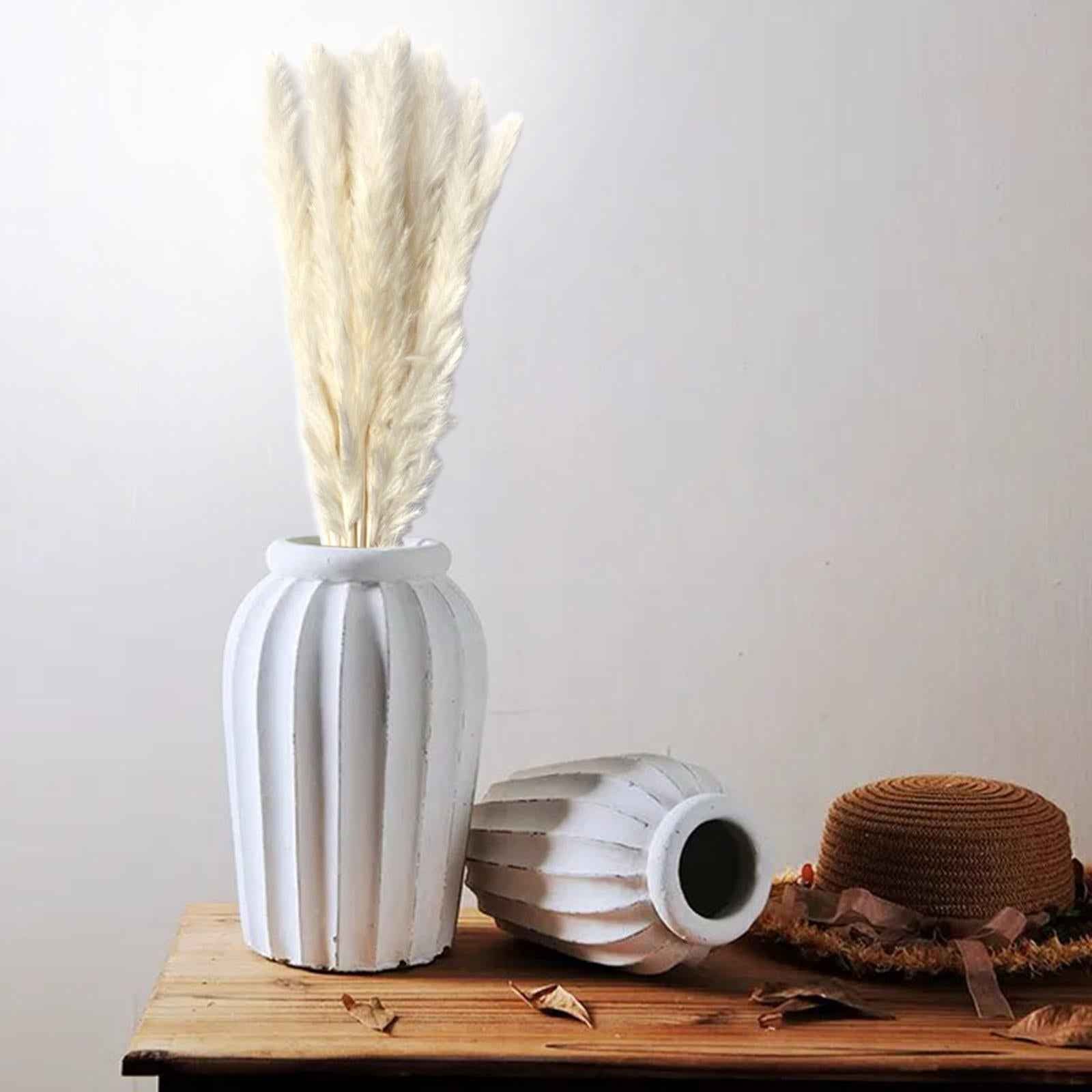 Dried Pampas Grass Bunch Bouquet Phragmites Reed Flower White 15Pcs