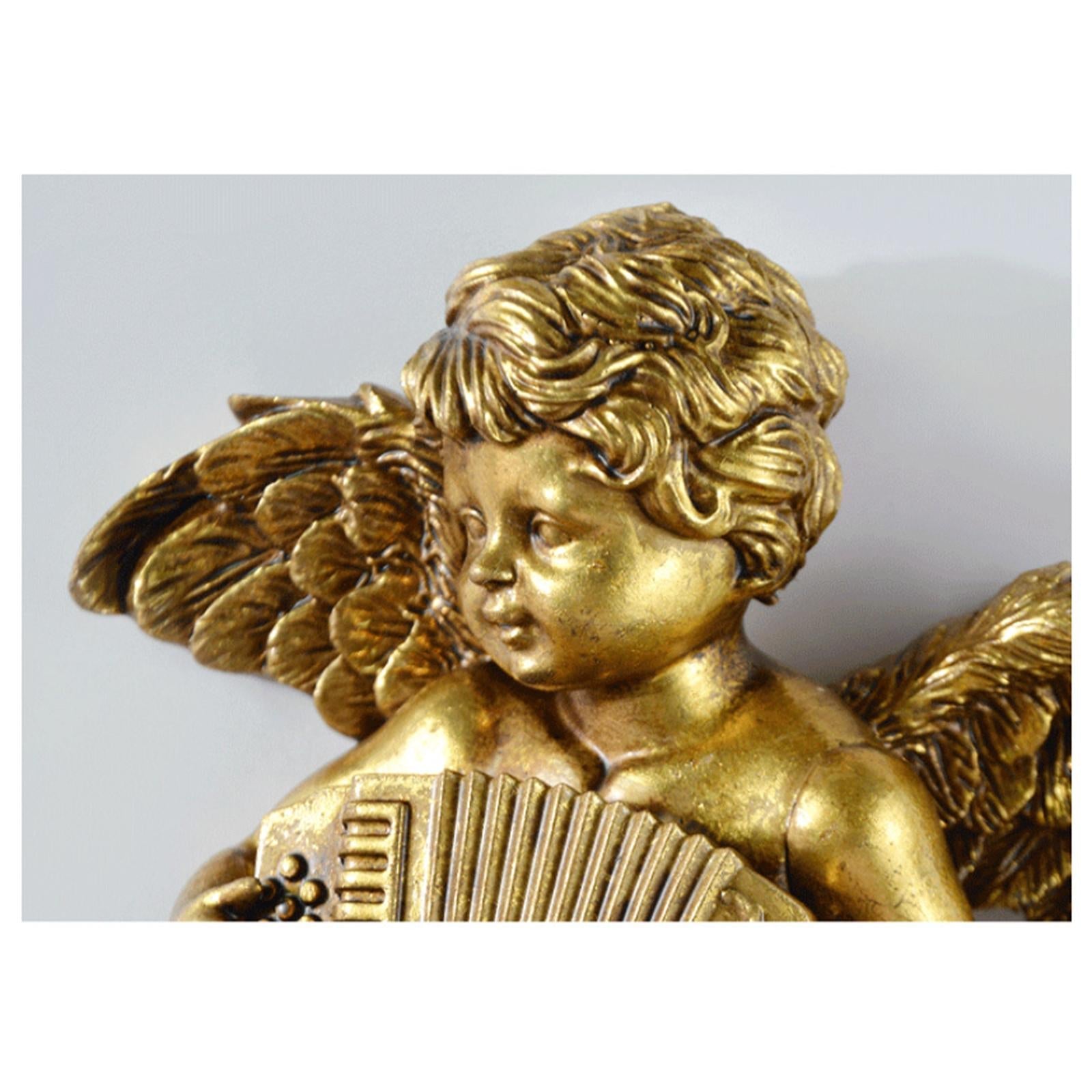 2Pc Angel Statue Figurines Cherub Wall Sculpture for Dining Room Home Room C