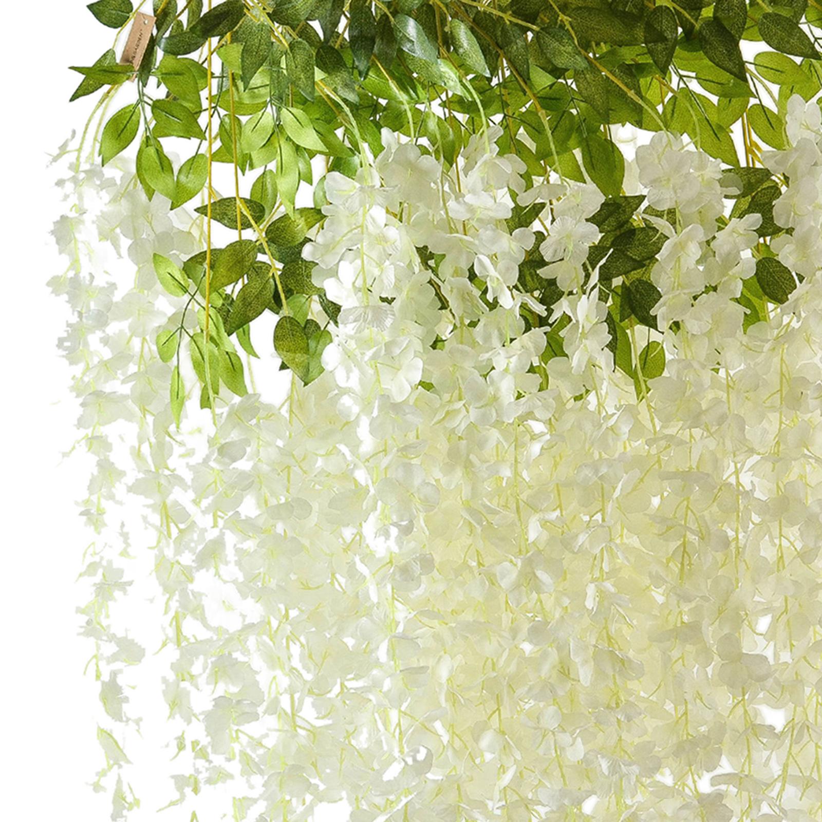 12x Artificial Wisteria Garland Arch Simulation Flower for Wedding Wall White