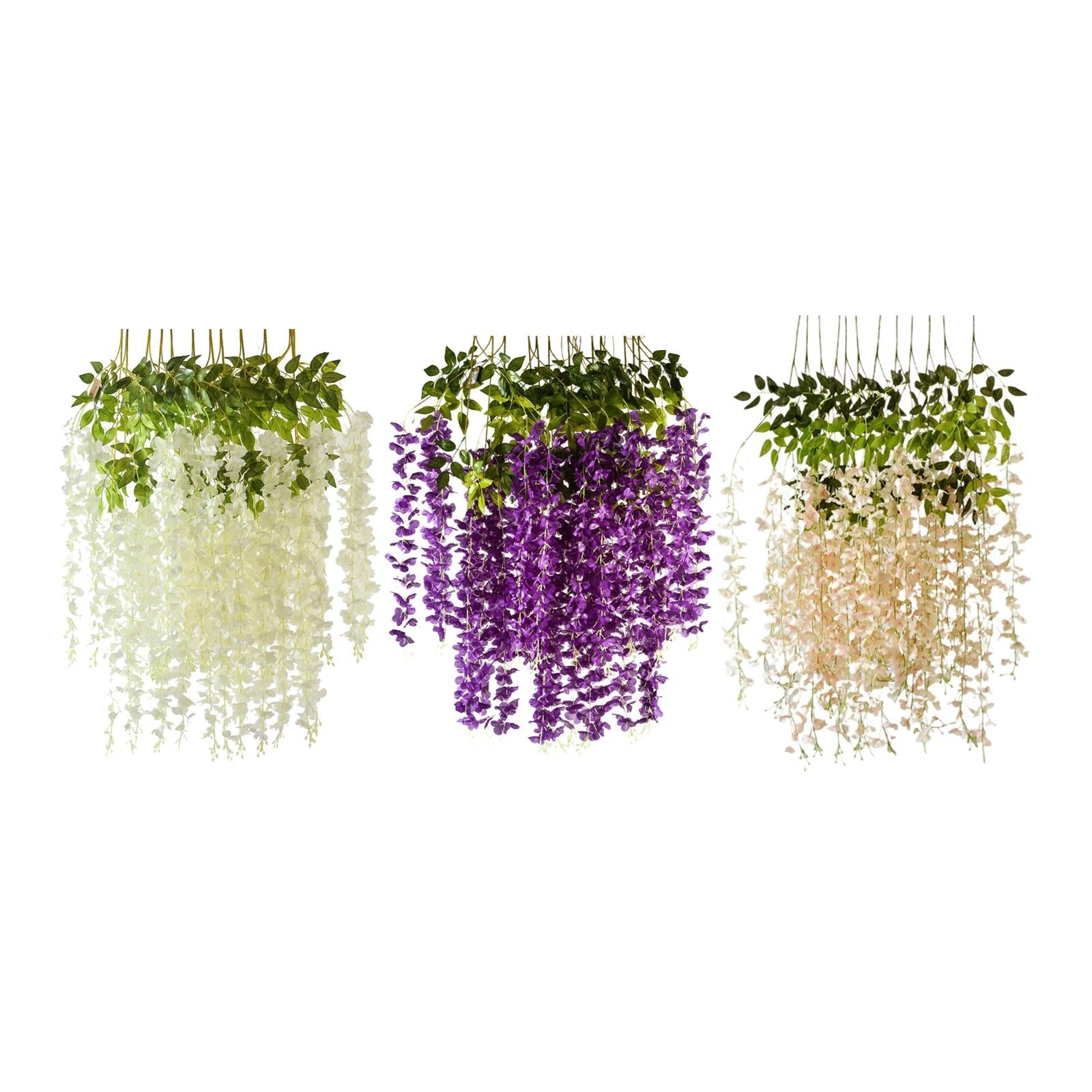 12x Artificial Wisteria Garland Arch Simulation Flower for Wedding Wall White