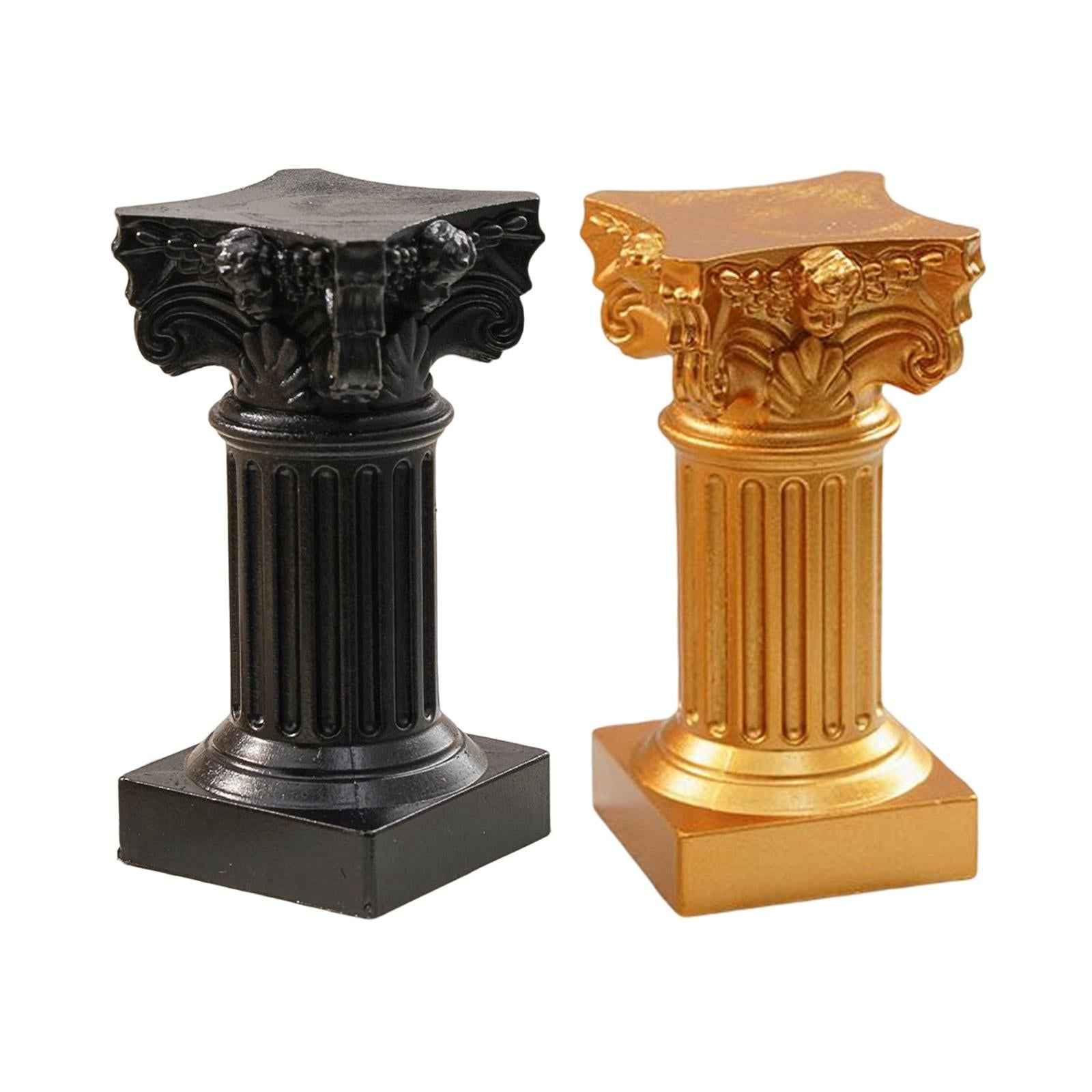 Miniature Roman Pillar Statue Pedestal Stand for Wedding Home Decor Black