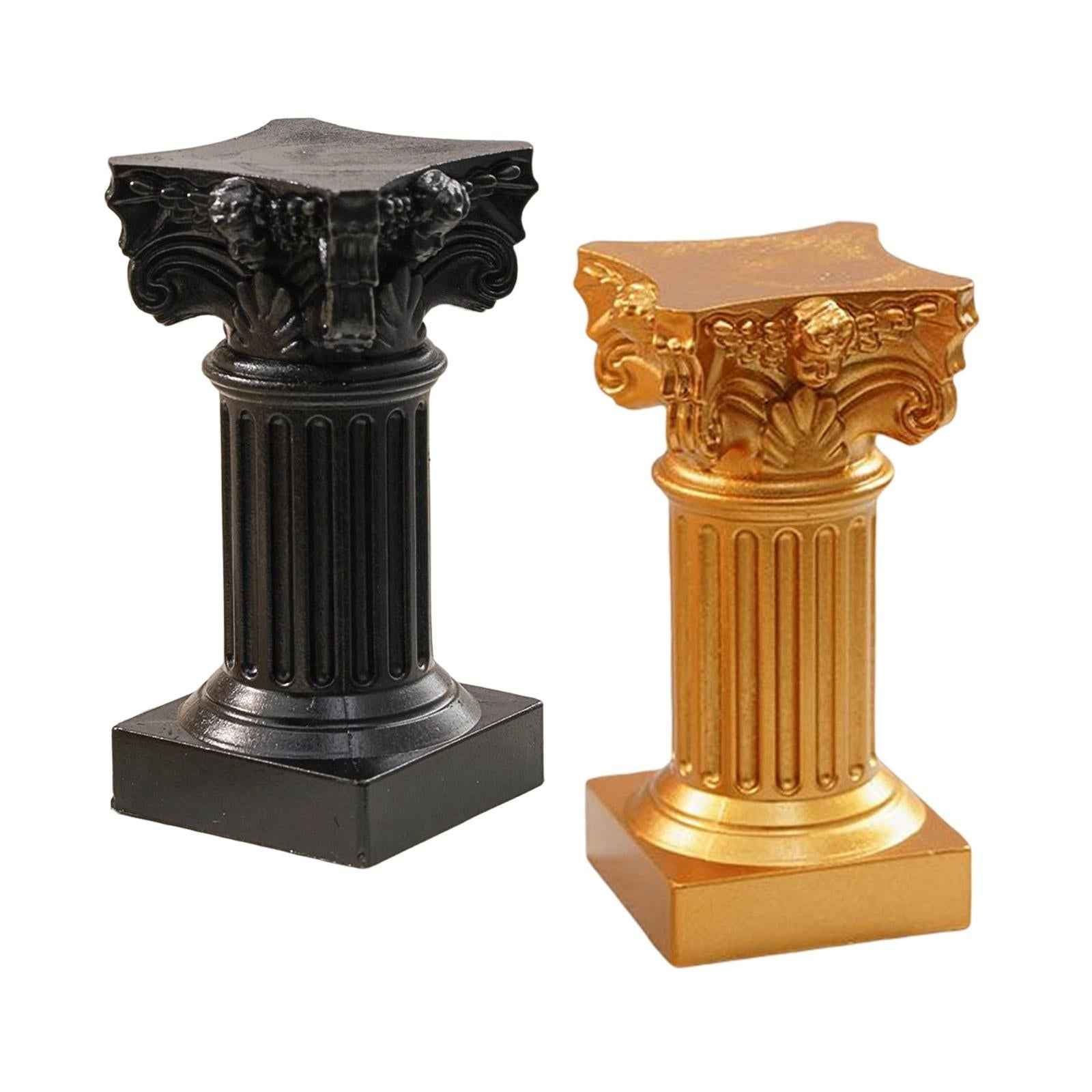 Miniature Roman Pillar Statue Pedestal Stand for Wedding Home Decor Black