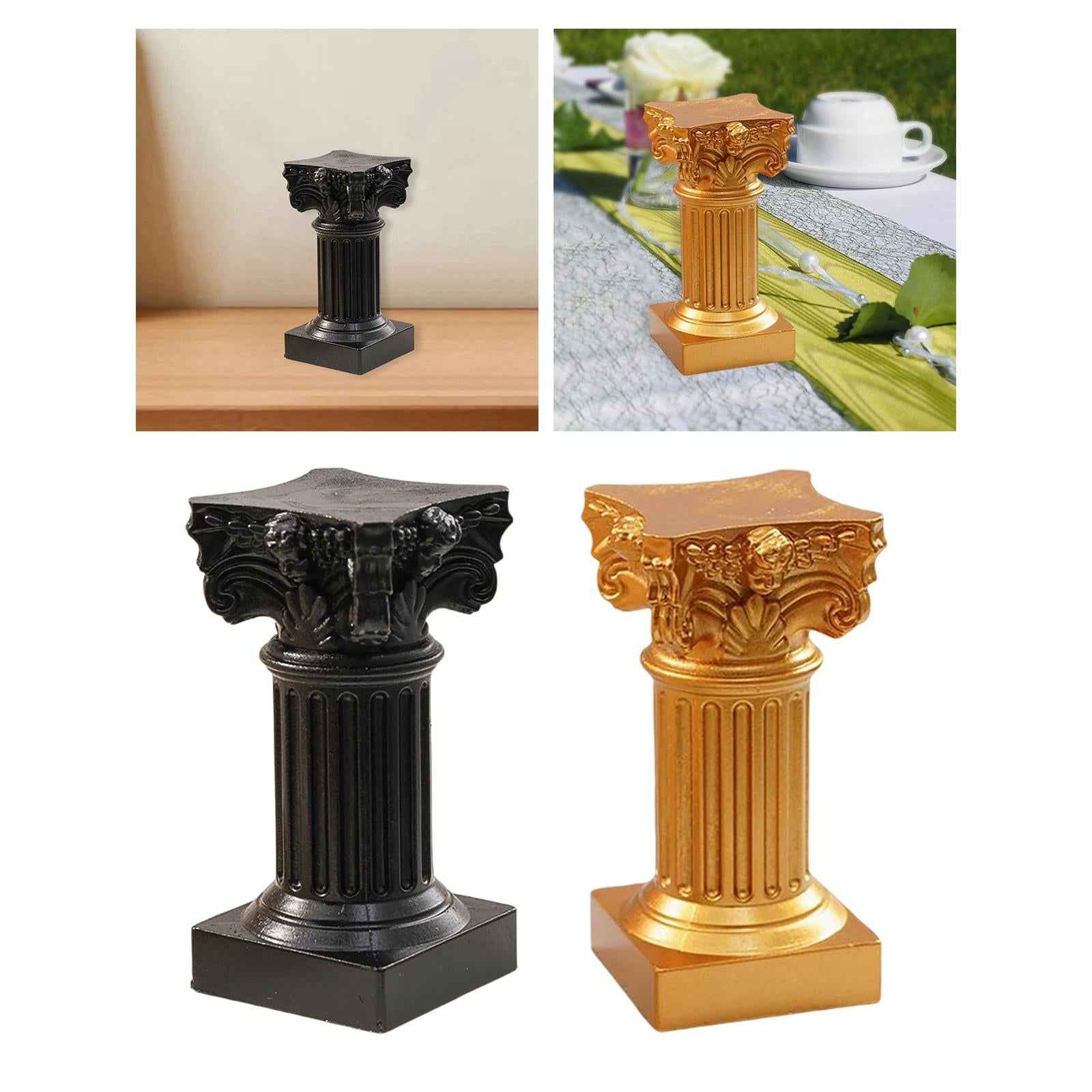 Miniature Roman Pillar Statue Pedestal Stand for Wedding Home Decor Black