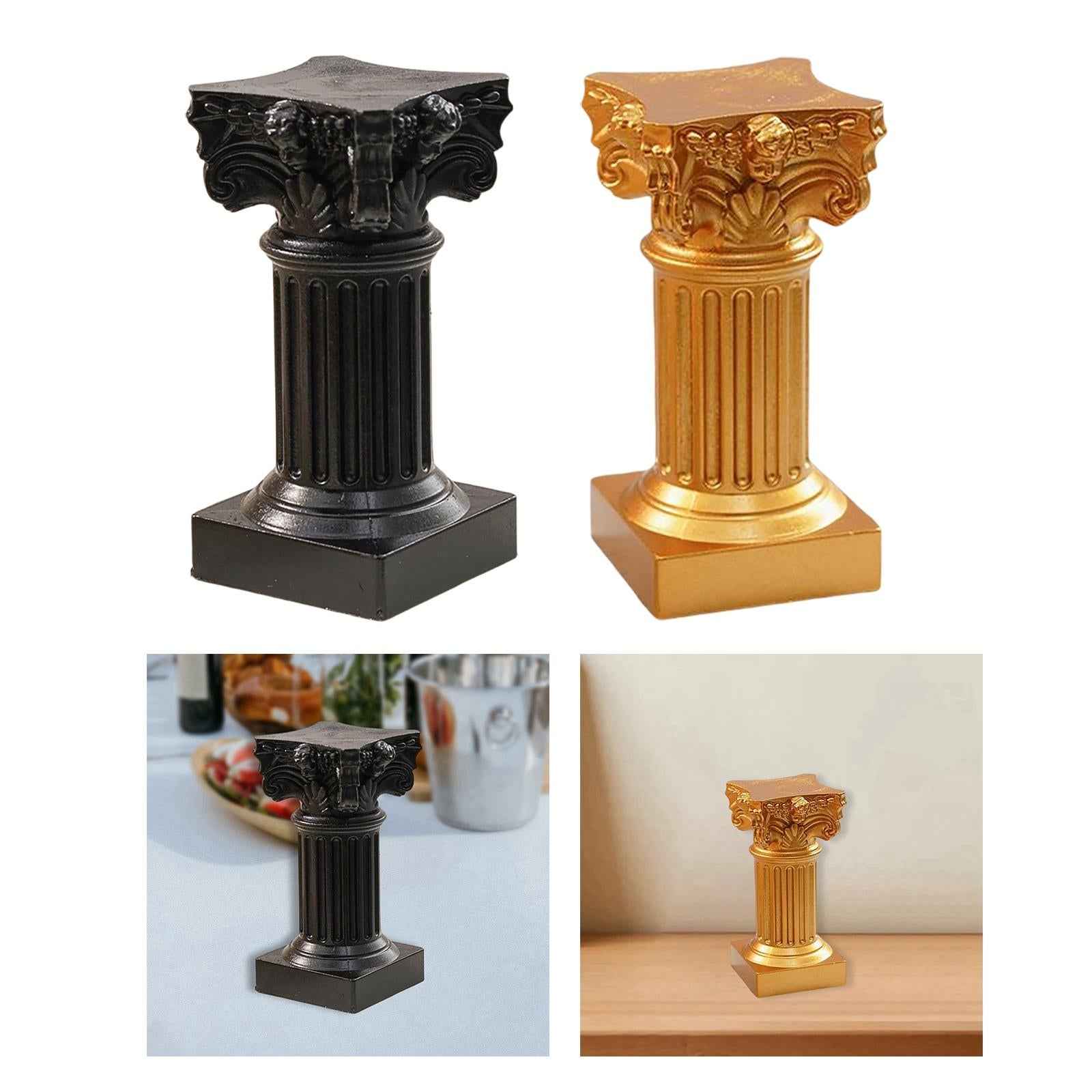 Miniature Roman Pillar Statue Pedestal Stand for Wedding Home Decor Black