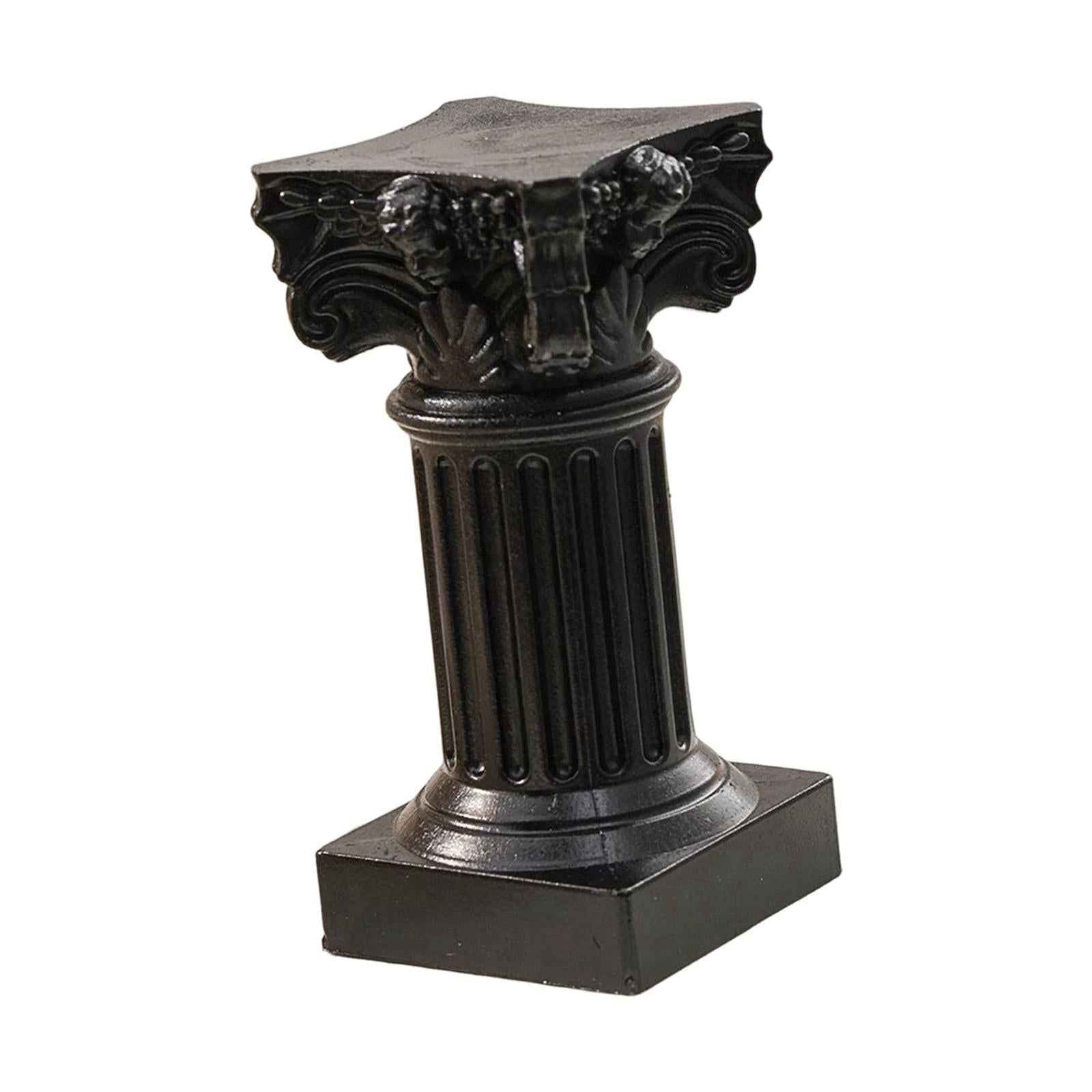 Miniature Roman Pillar Statue Pedestal Stand for Wedding Home Decor Black