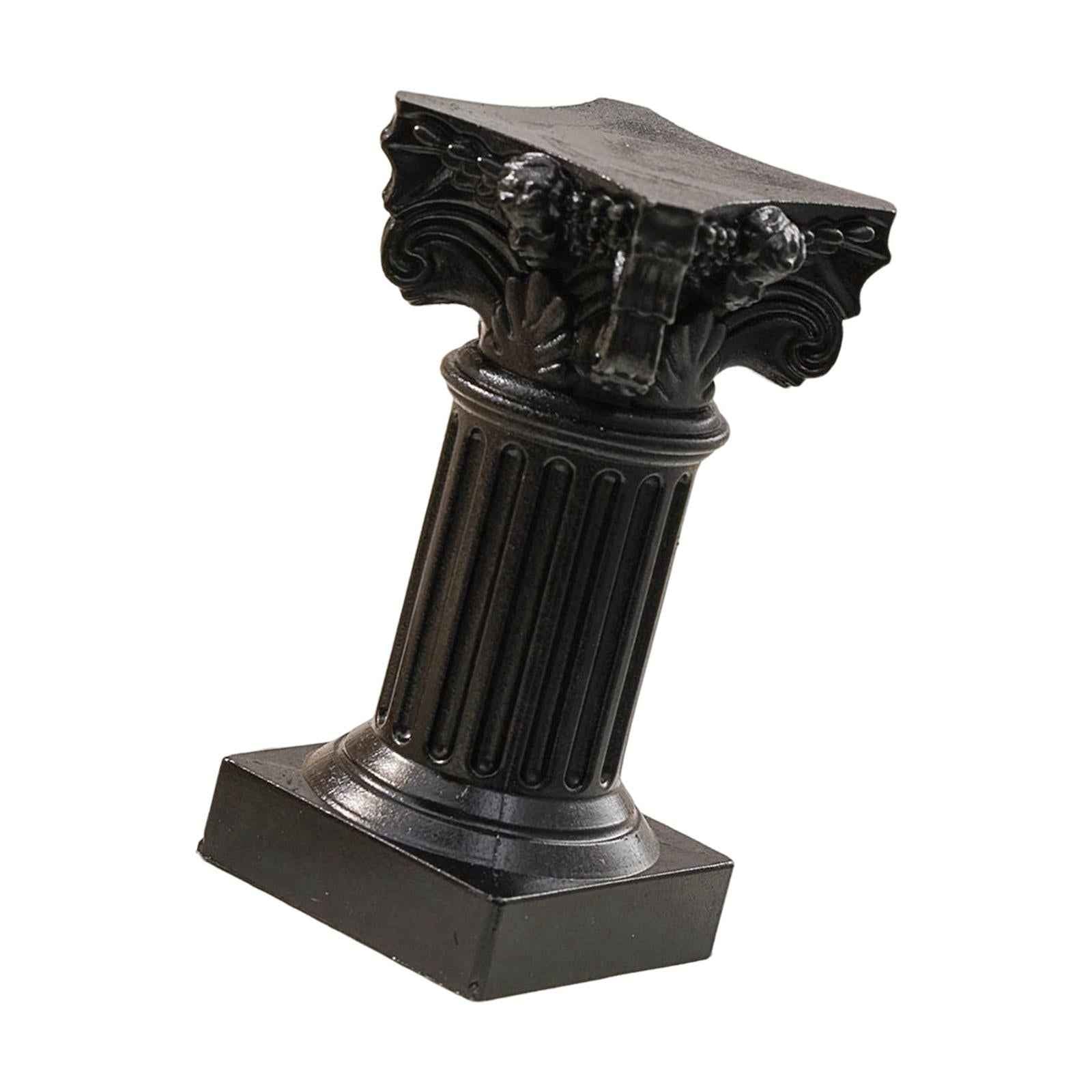 Miniature Roman Pillar Statue Pedestal Stand for Wedding Home Decor Black