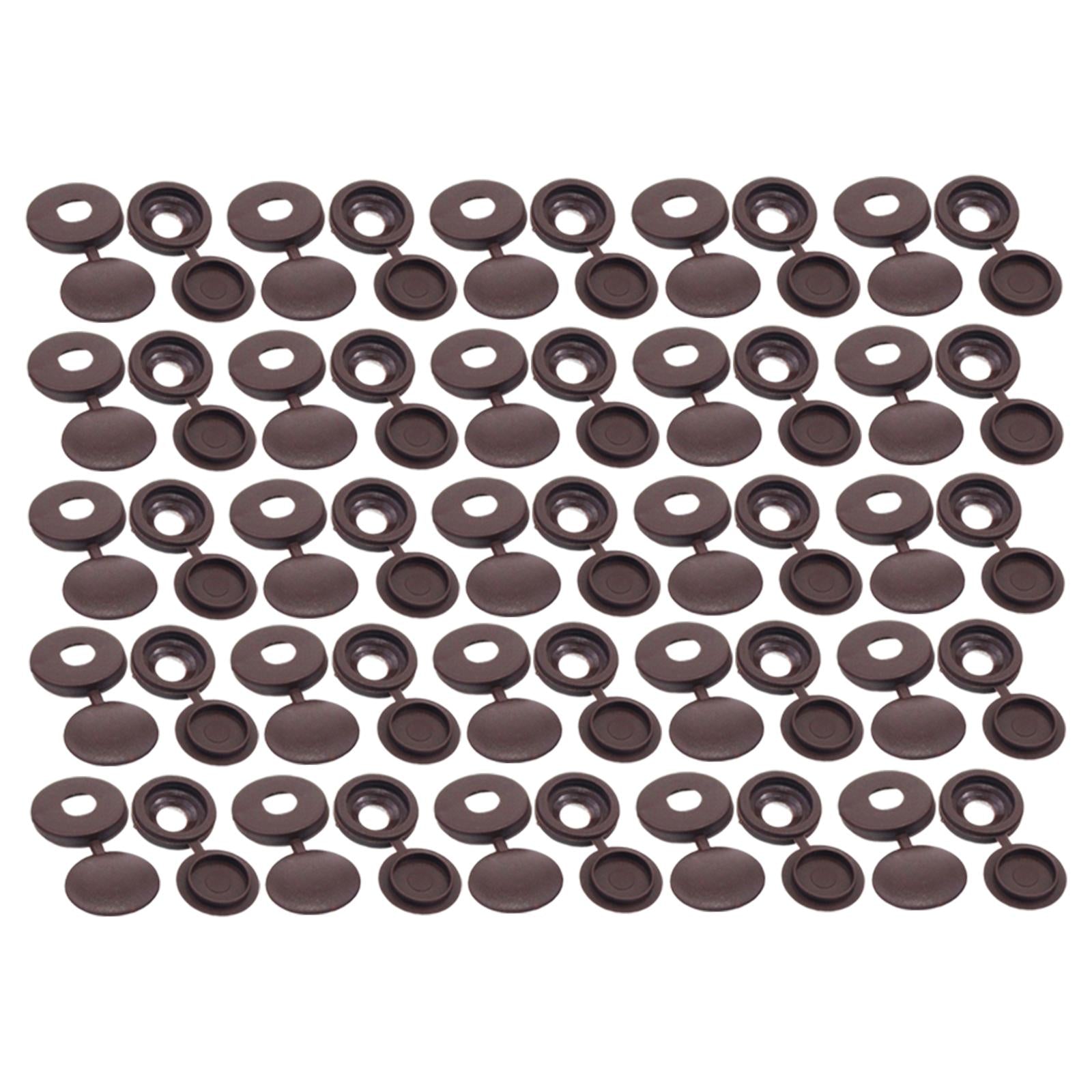 100 Pieces Screw Covers, Practical Screws Caps for Replacement Tools Yard Brown
