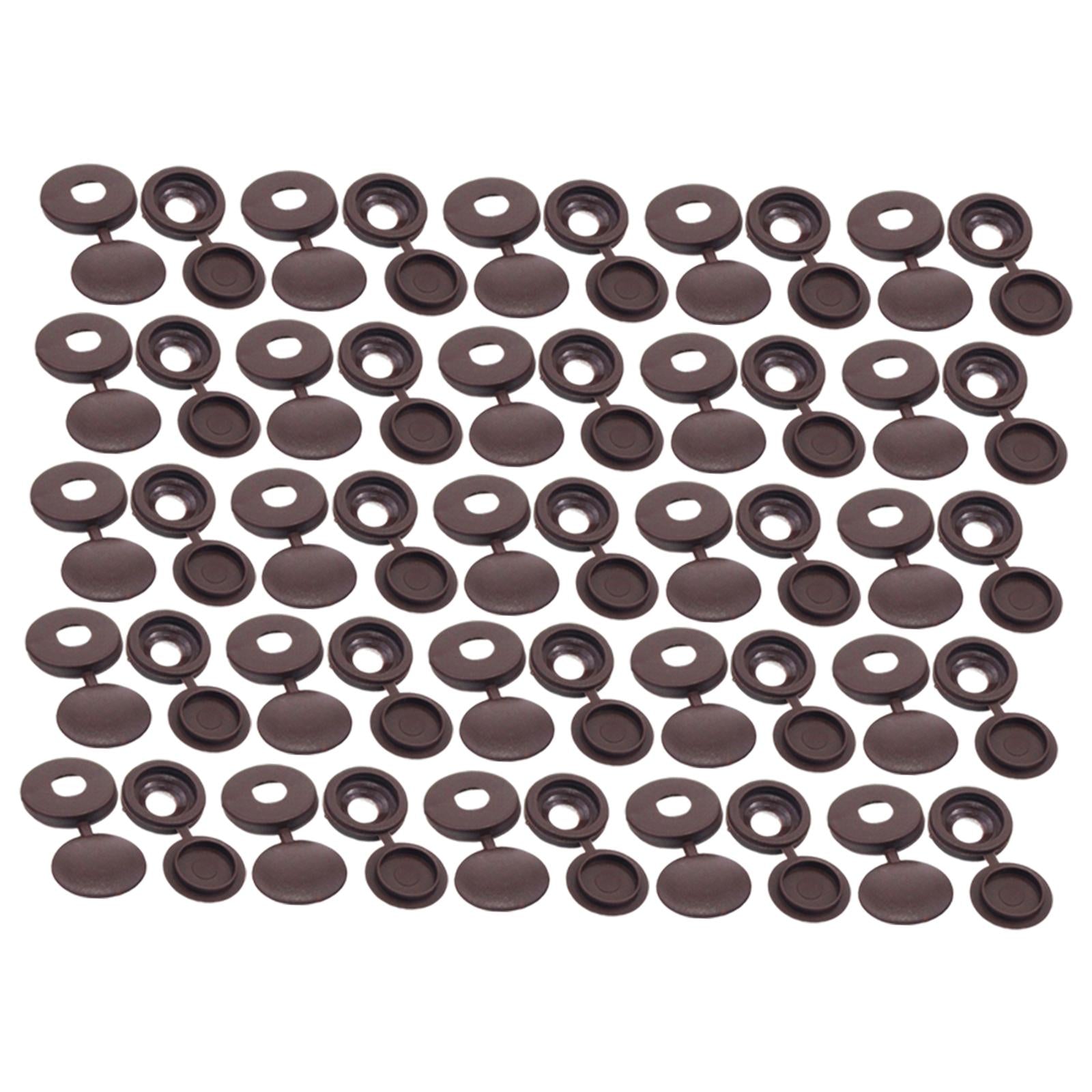 100 Pieces Screw Covers, Practical Screws Caps for Replacement Tools Yard Brown