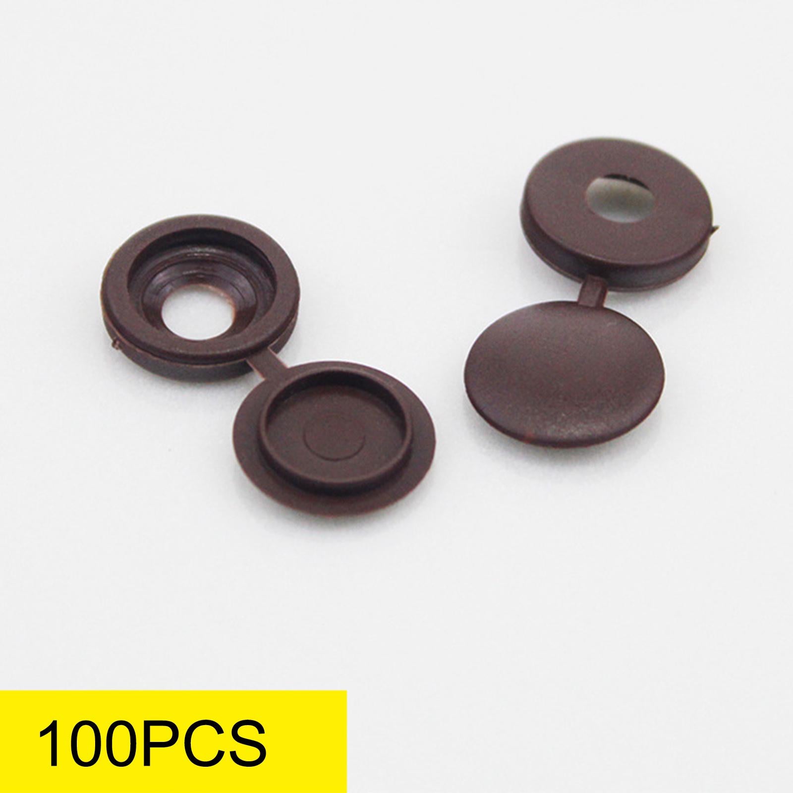 100 Pieces Screw Covers, Practical Screws Caps for Replacement Tools Yard Brown