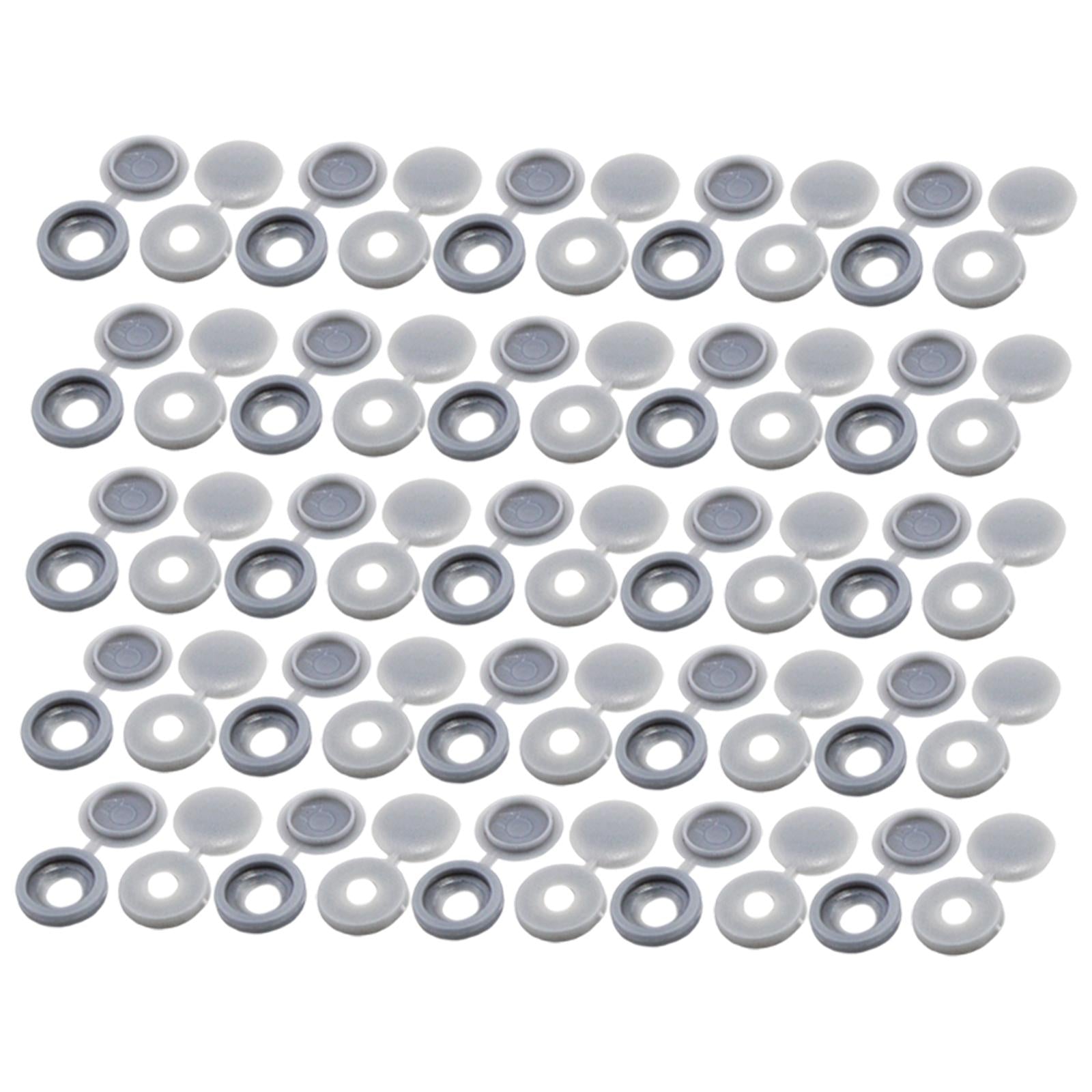 100 Pieces Screw Covers, Practical Screws Caps for Replacement Tools Yard Grey