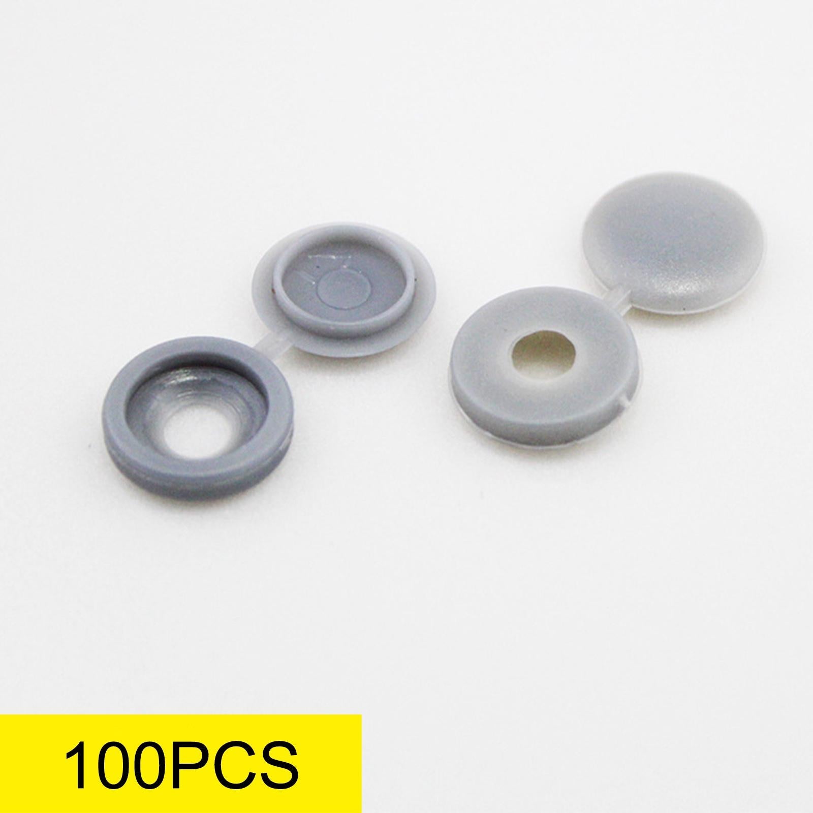 100 Pieces Screw Covers, Practical Screws Caps for Replacement Tools Yard Grey