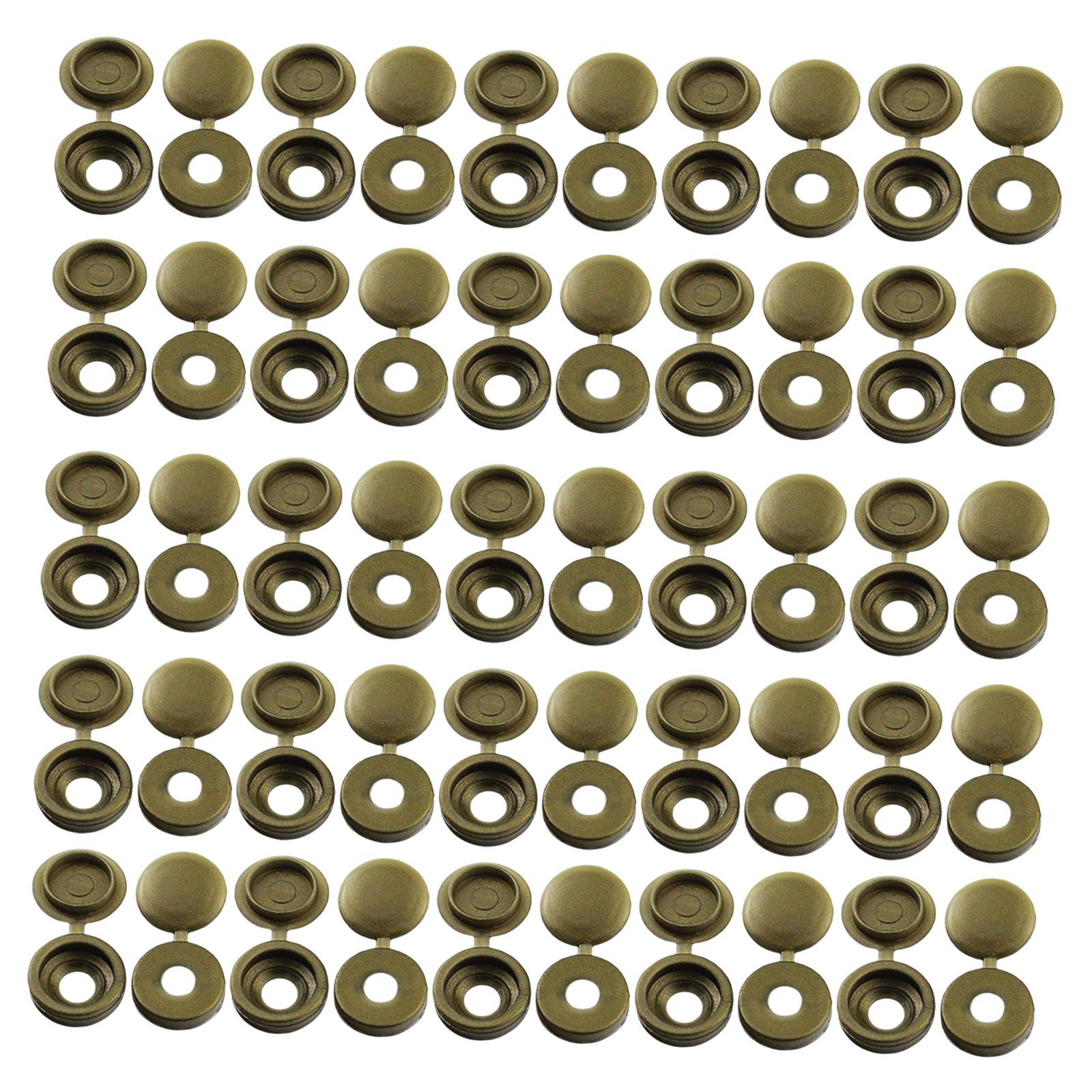 100 Pieces Screw Covers, Practical Screws Caps for Replacement Tools Yard Mocha Gold