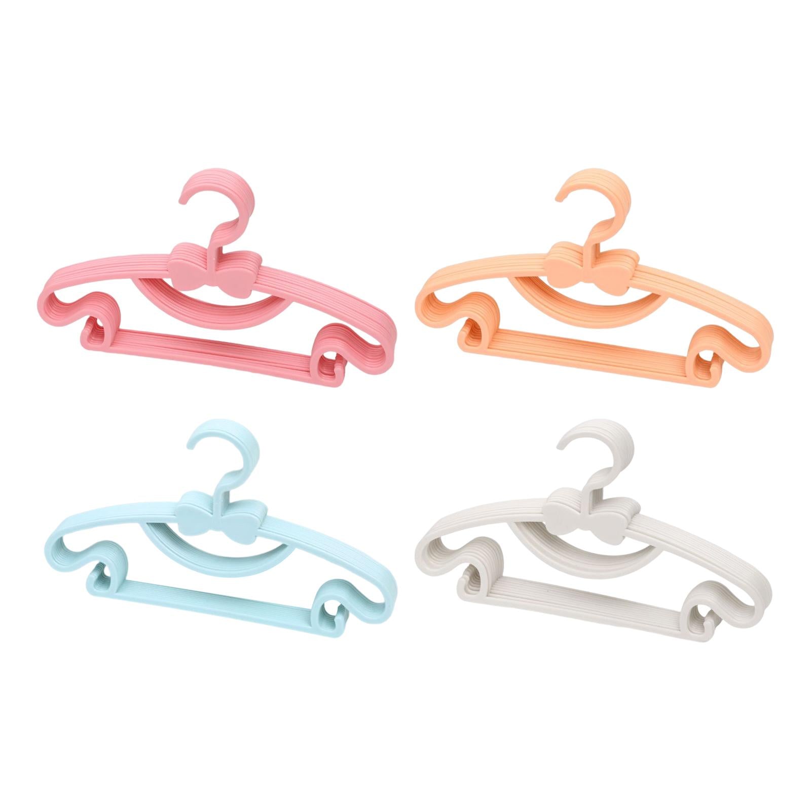 10x Kids Clothes Hanger Laundry Dryer for Clothes Shirts Dresses Pink