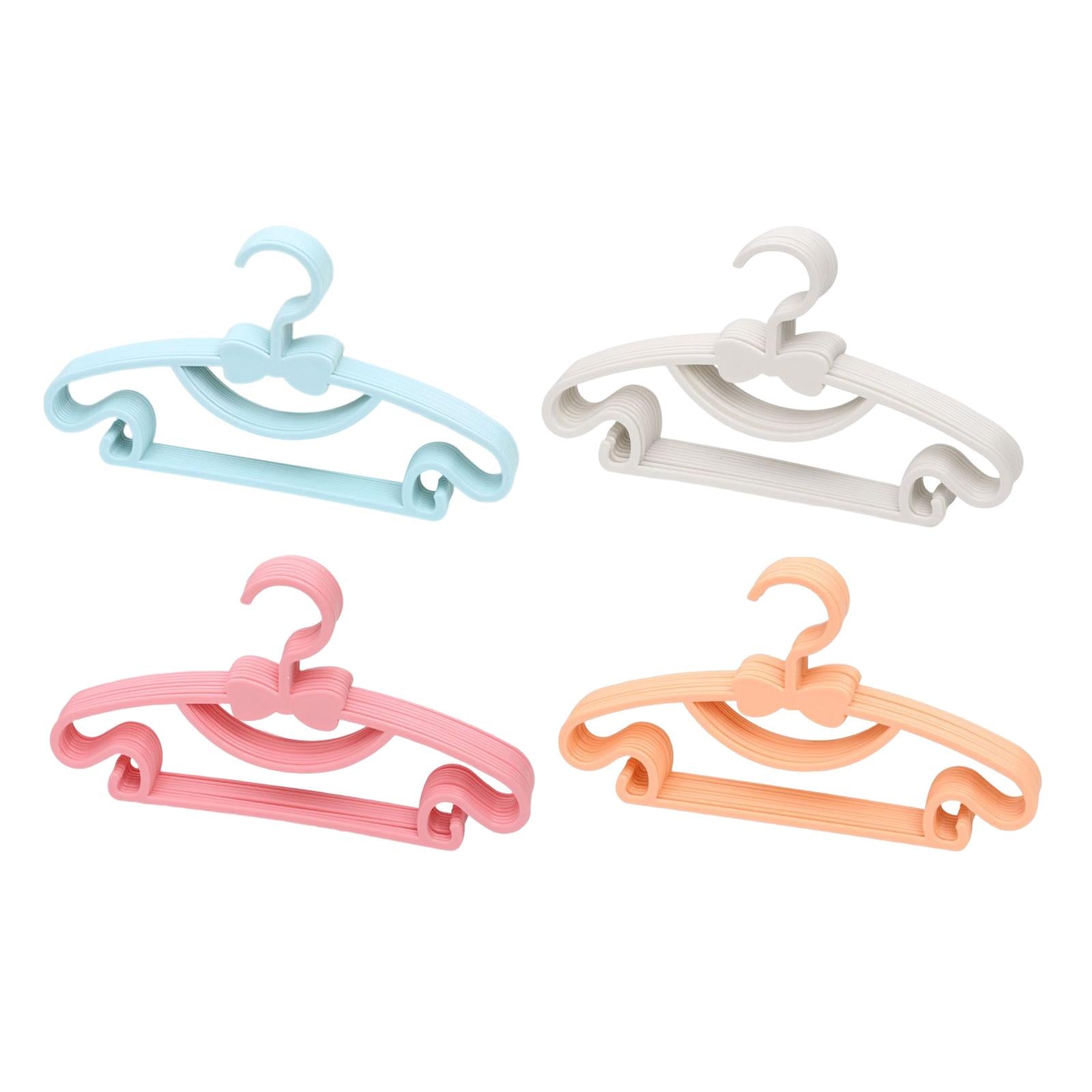 10x Kids Clothes Hanger Laundry Dryer for Clothes Shirts Dresses Pink