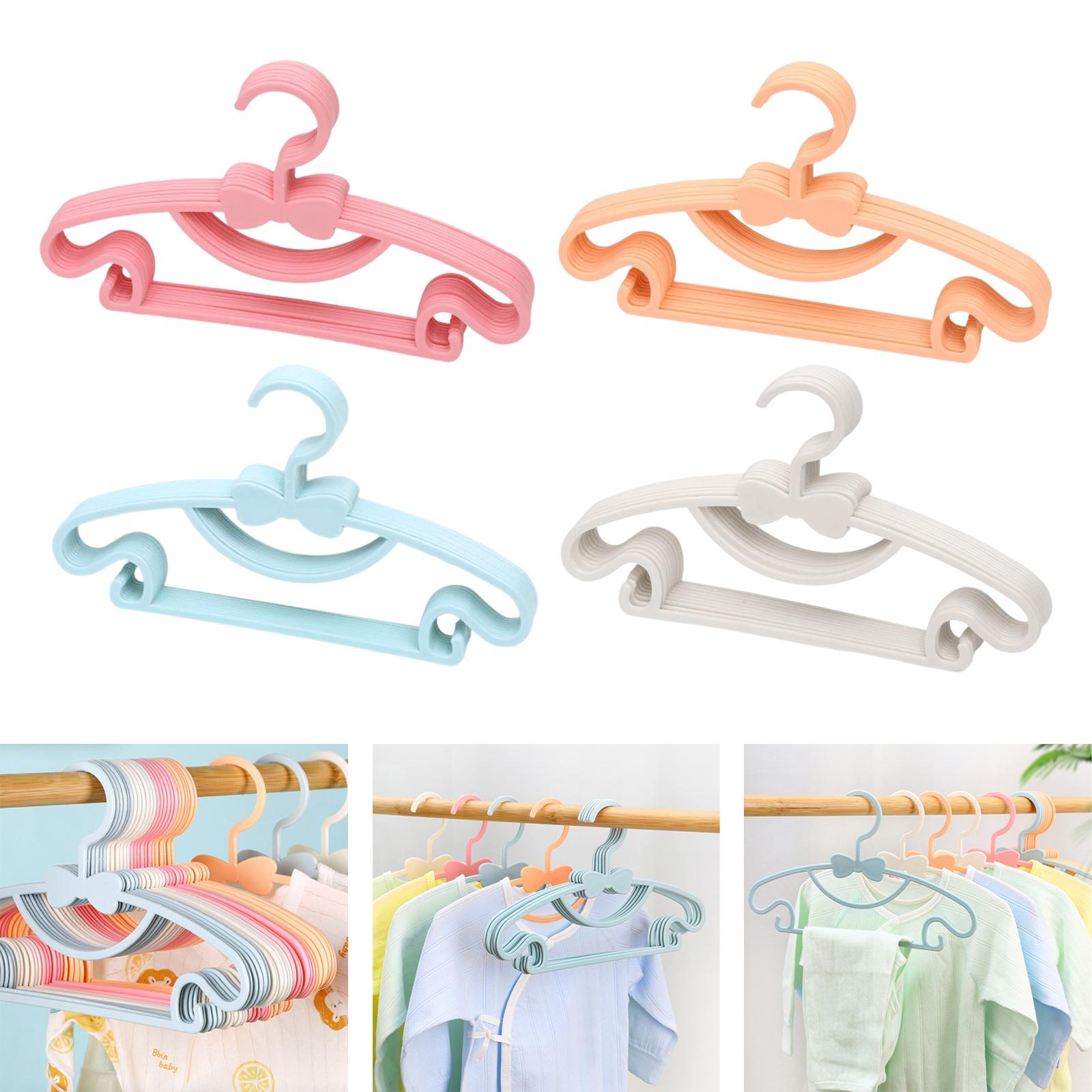 10x Kids Clothes Hanger Laundry Dryer for Clothes Shirts Dresses Pink